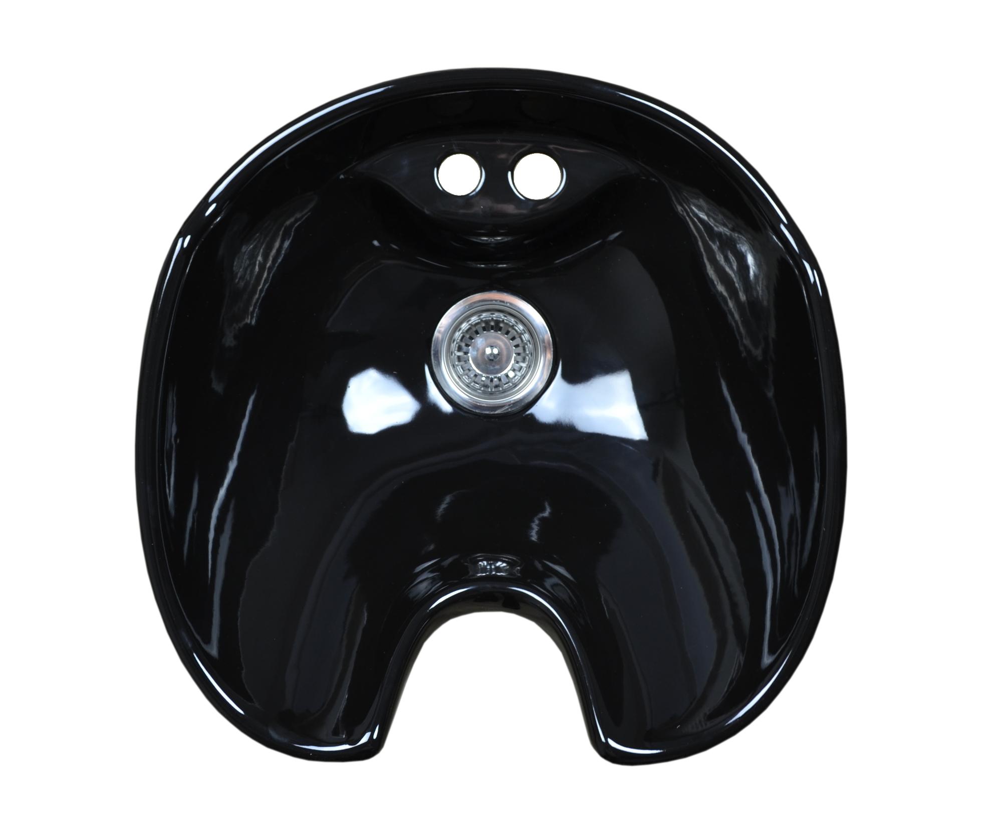 Umyvadlo pro kadeřnický mycí box Hairway Gustav - keramické, černé (21-02) + dárek zdarma