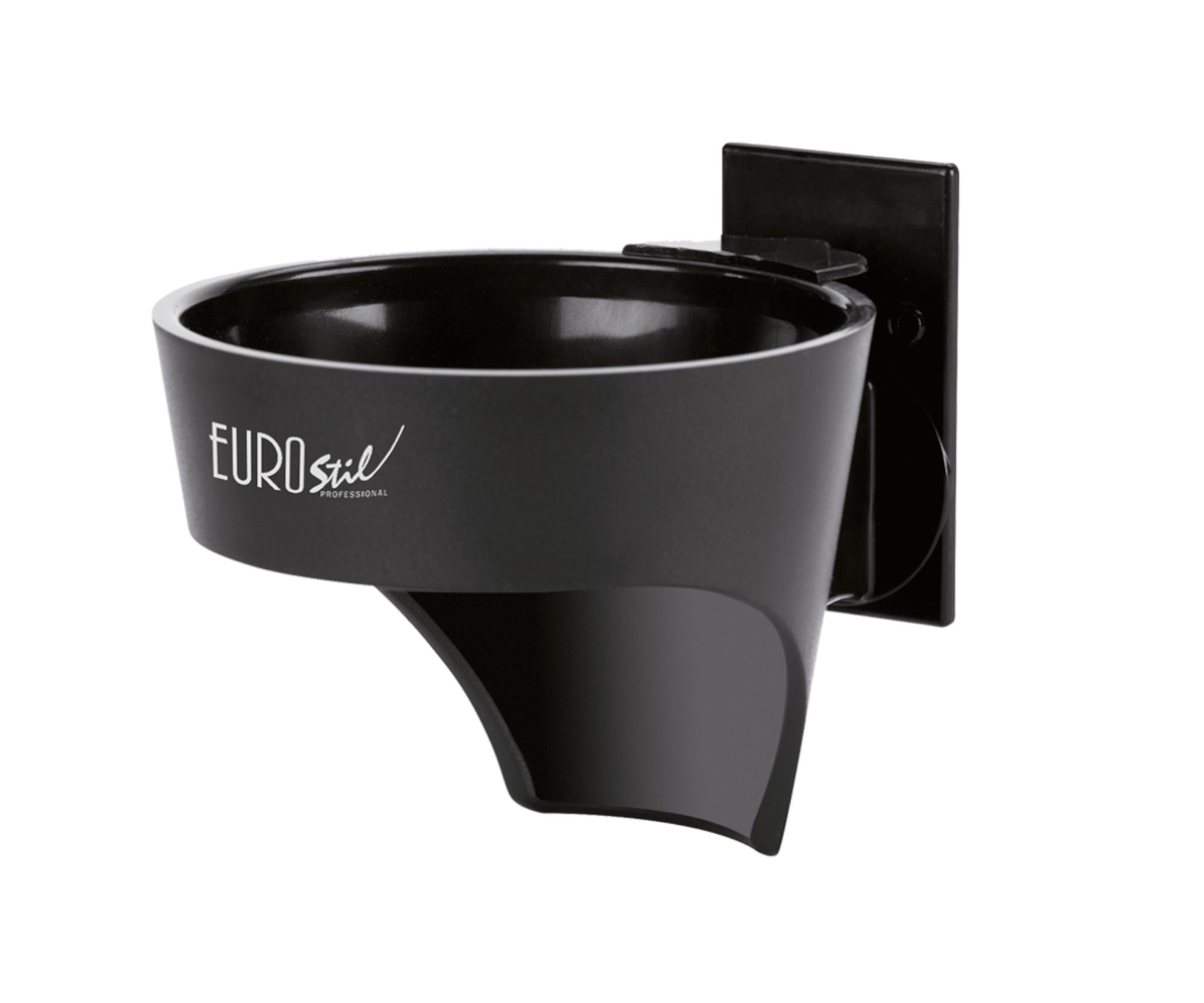 Nástěnný držák na fén Eurostil Professional - černý (07947) + dárek zdarma