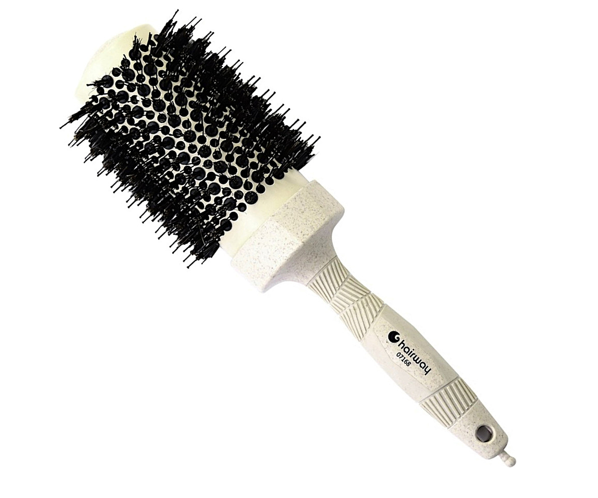 Kulatý foukací kartáč z organického materiálu se třemi typy štětin Hairway Organica - krémový, 53 mm (07168) + dárek zdarma