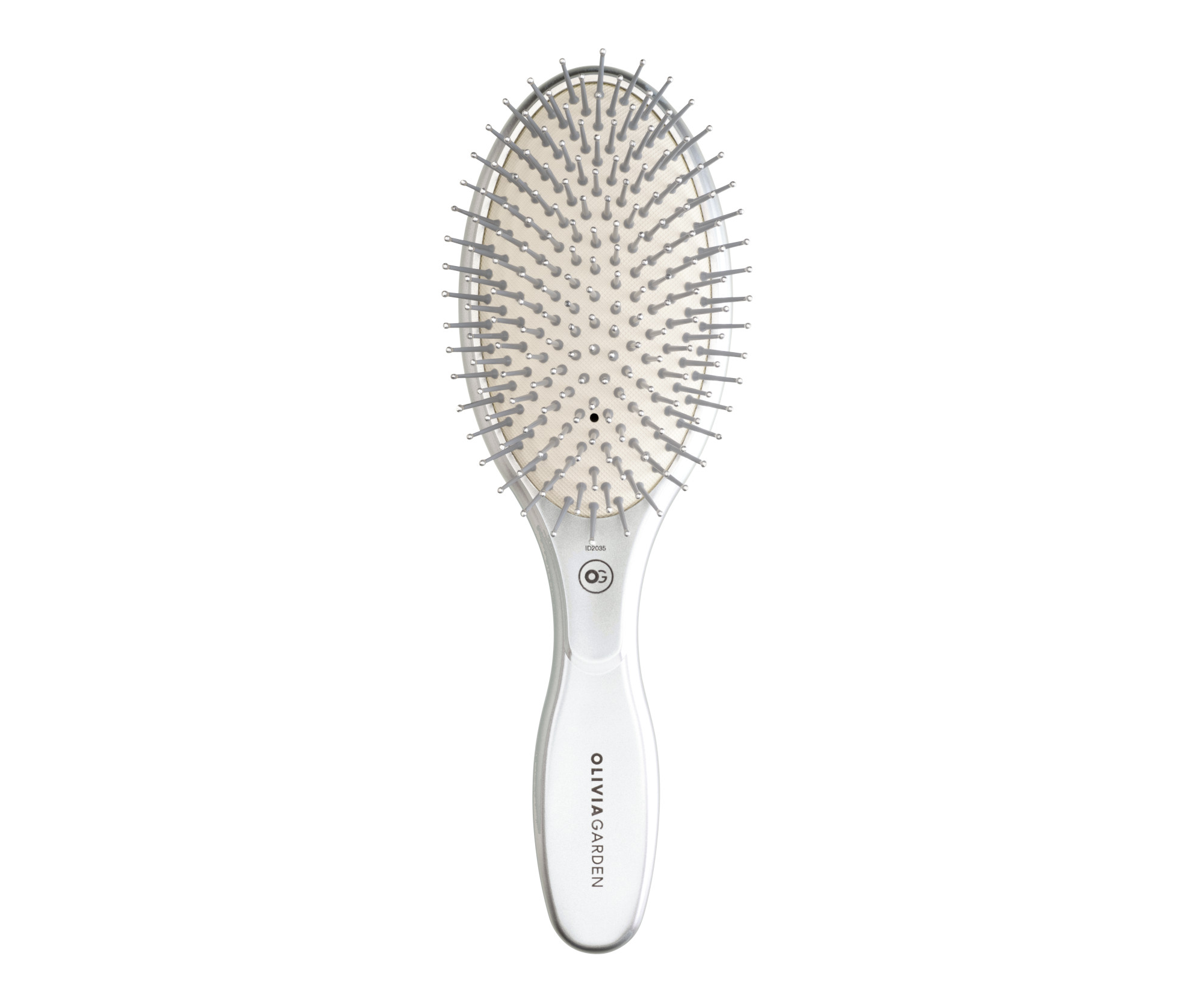 Kartáč na vlasy Olivia Garden Expert Care Oval Nylon - stříbrný + dárek zdarma