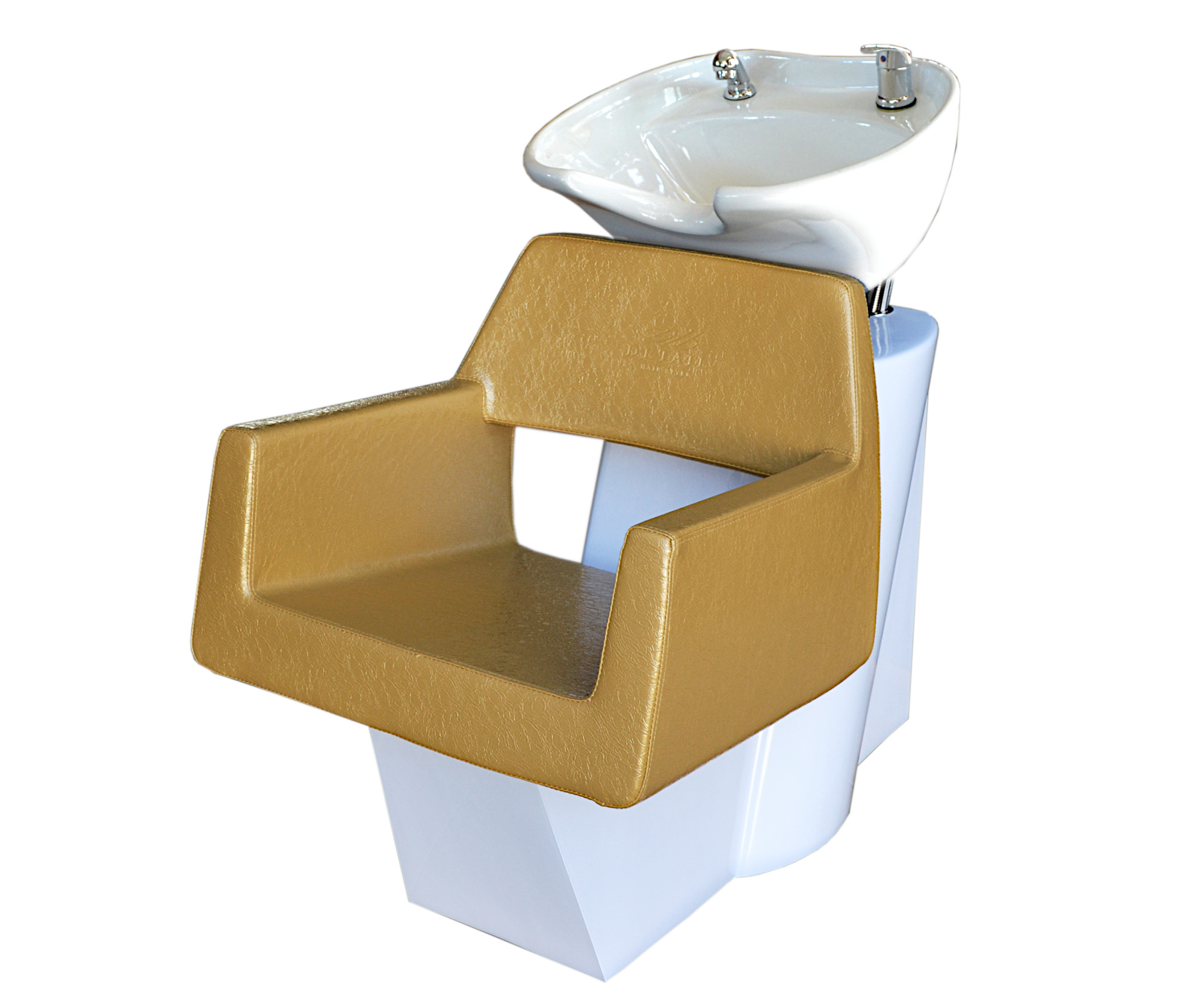 Kadeřnický mycí box Detail Luxor - zlaté křeslo (30) - bílé umyvadlo (DHS-6667-30w) + dárek zdarma