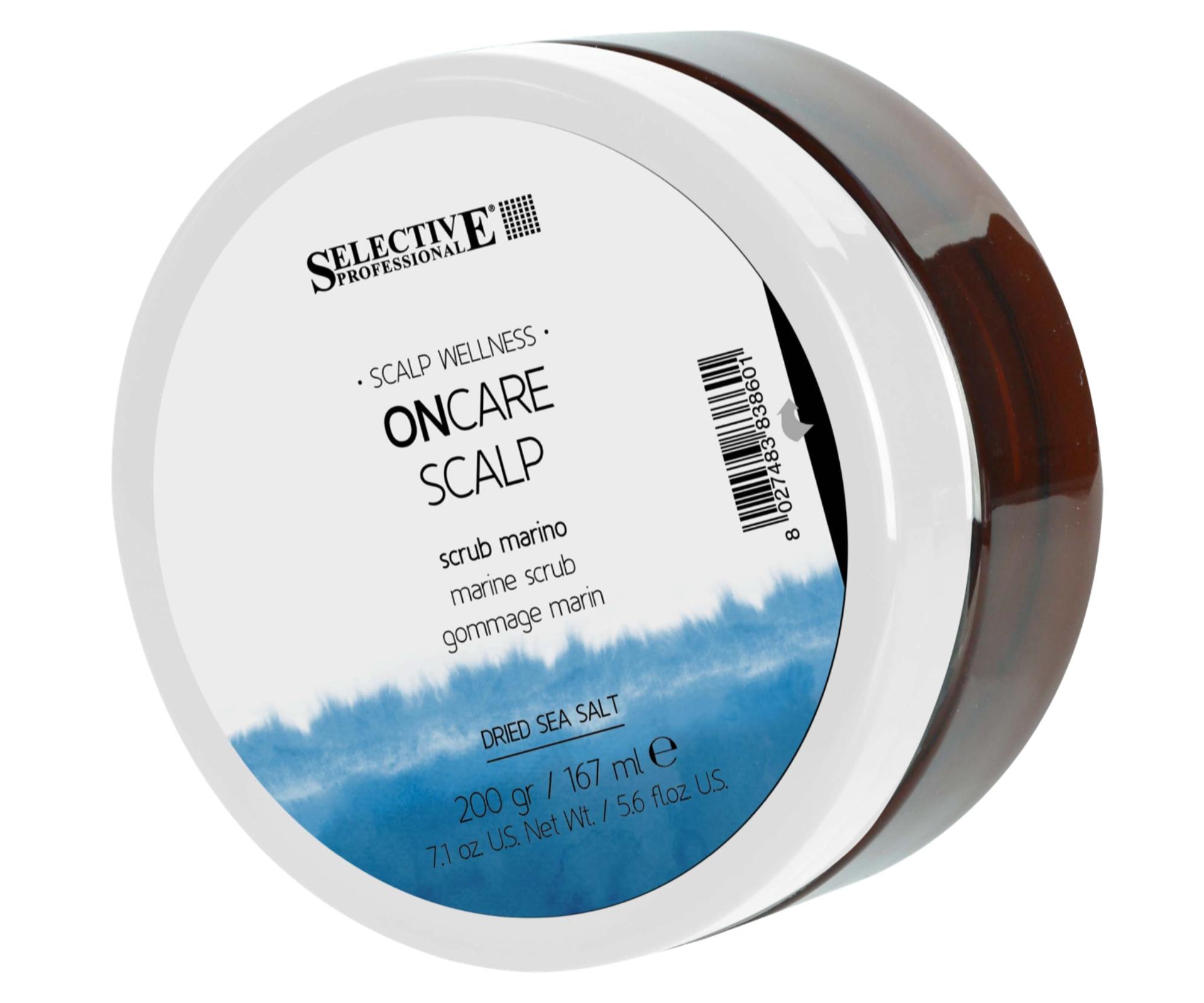 Čisticí peeling pro všechny typy vlasů Selective Professional OnCare Scalp Marine Scrub - 167 ml + dárek zdarma