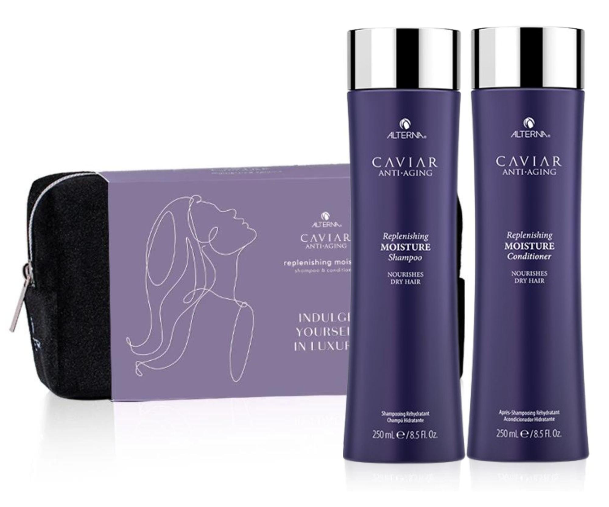 Dárková sada pro hydrataci suchých vlasů Alterna Caviar Anti-Aging Replenishing Moisture + taštička zdarma + dárek zdarma