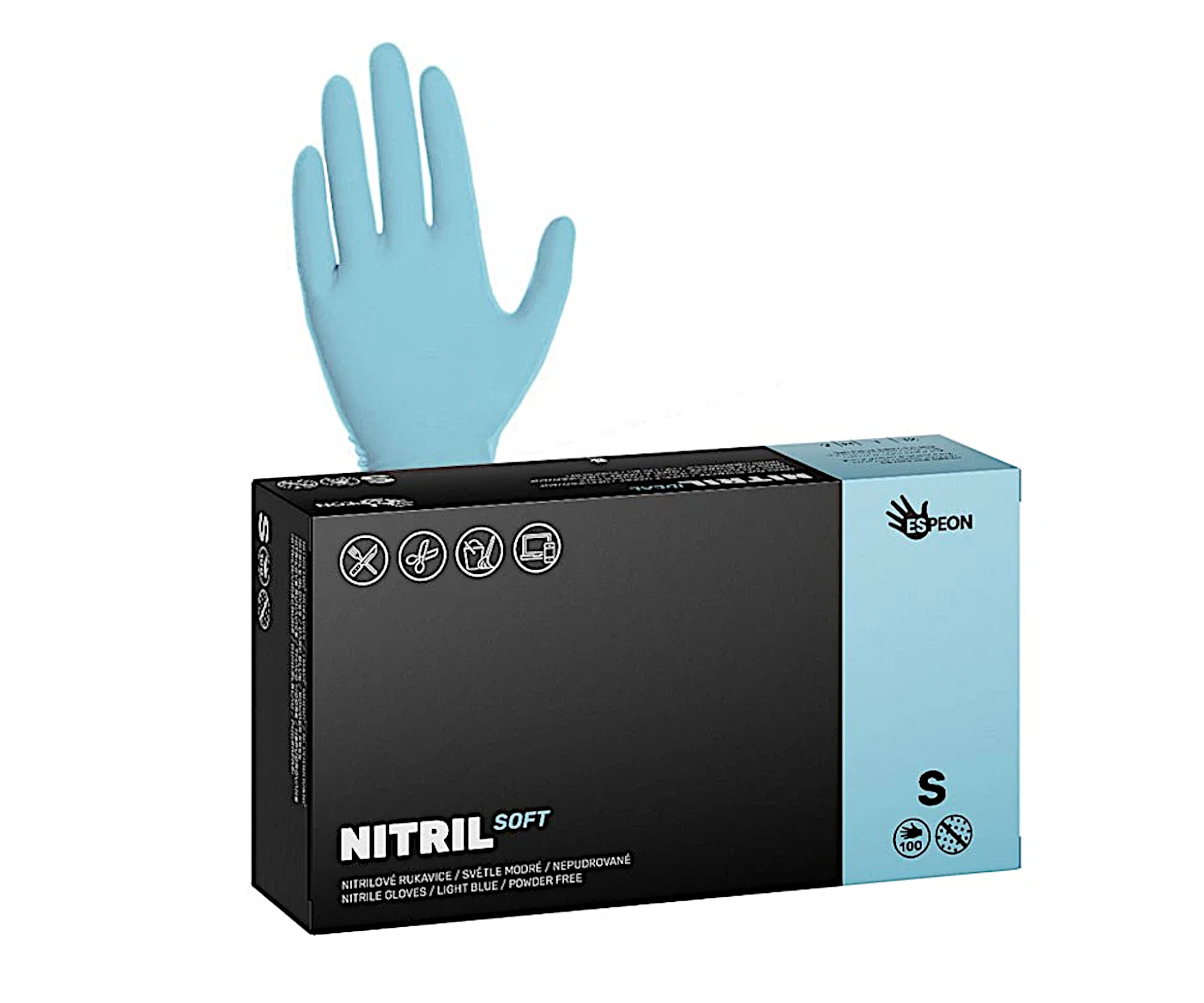 Nitrilové rukavice Espeon Nitril Soft - 100 ks, modré, velikost S (100138)
