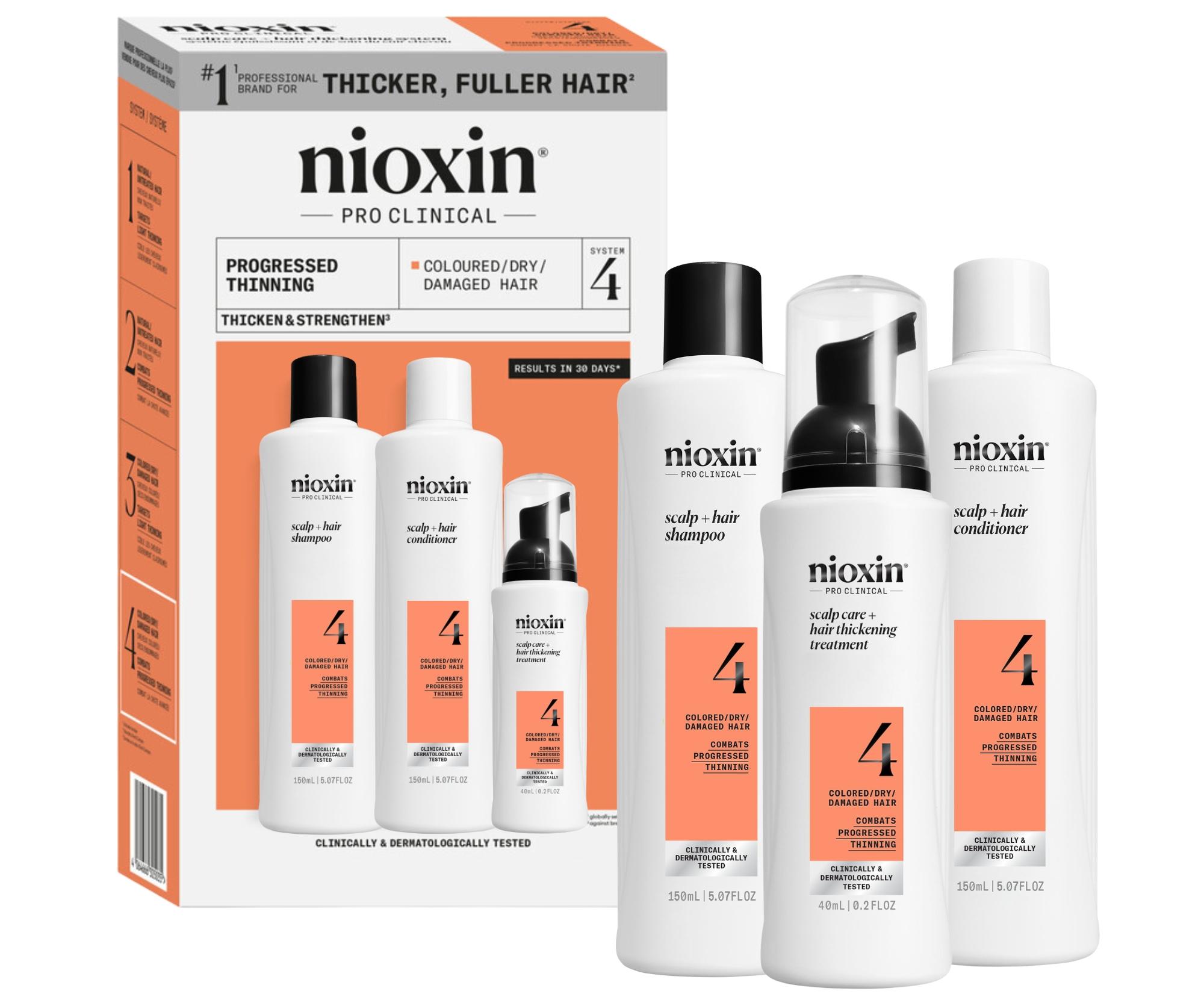 Sada pro silně řídnoucí barvené vlasy Nioxin System 4 Trial Kit No.4 + dárek zdarma