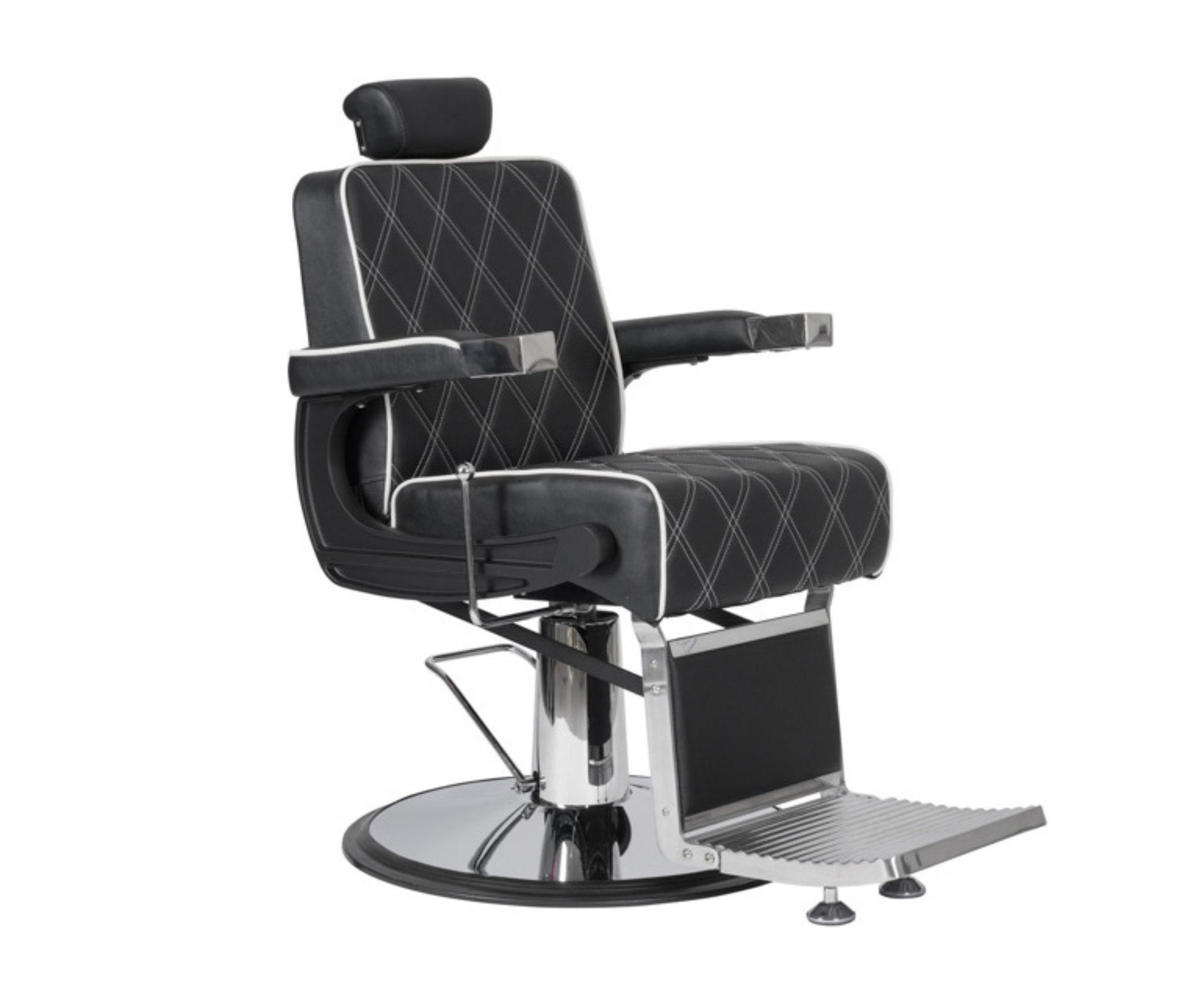 Kadeřnické barber křeslo Weelko Temple - černé (RZBH020.A12) + dárek zdarma