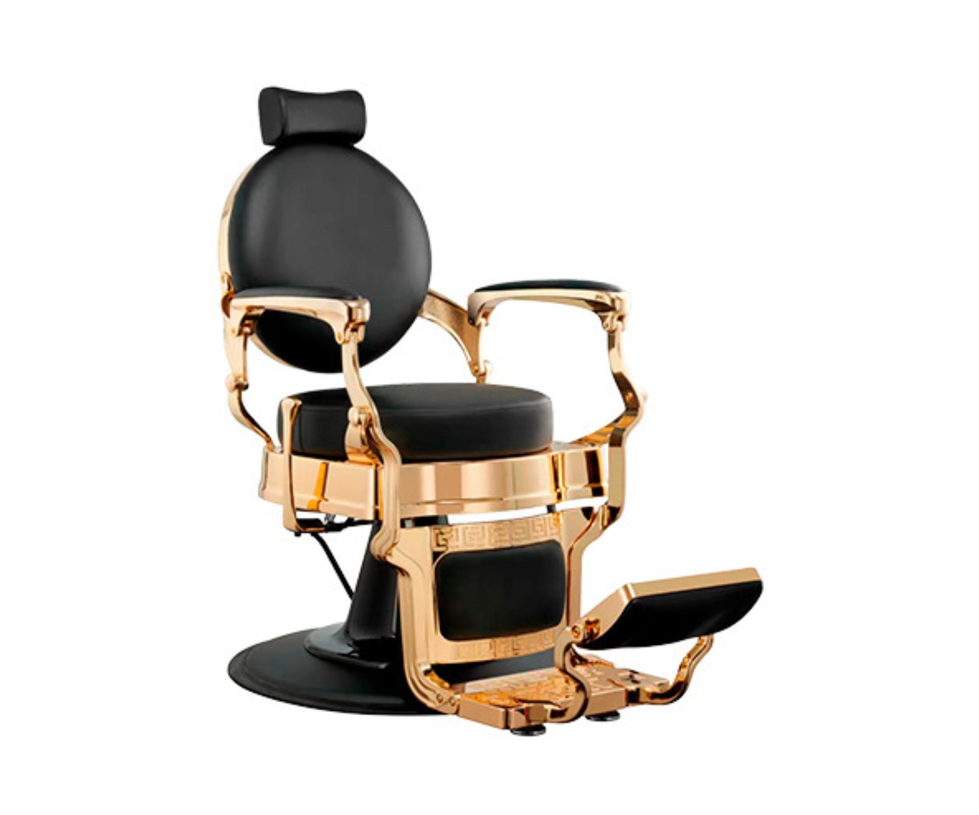 Kadeřnické barber křeslo Weelko Shor Gold - zlaté + dárek zdarma