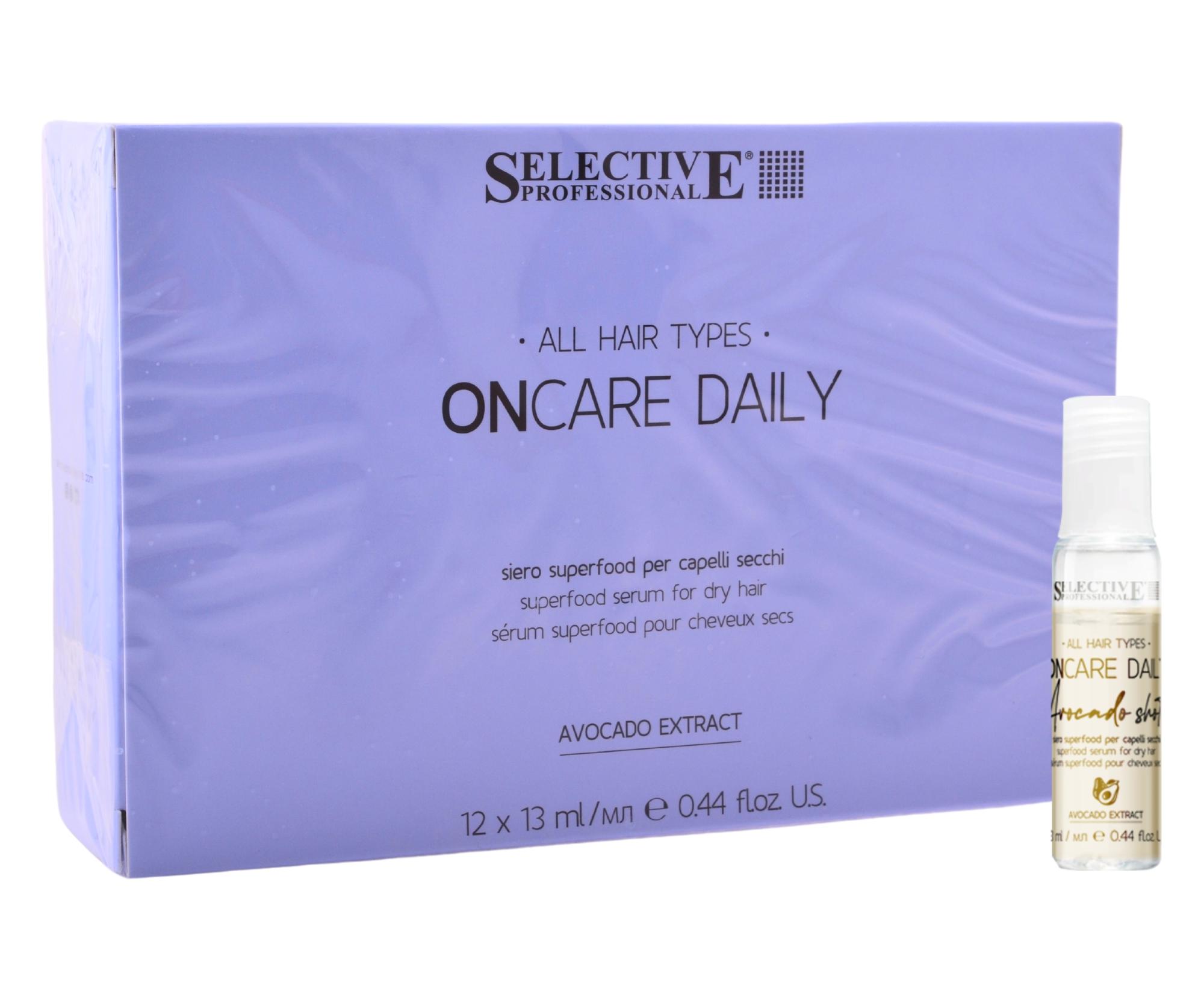 Hydratační sérum pro suché vlasy Selective Professional OnCare Daily Superfood Serum - 12 x 13 ml (83572) + dárek zdarma