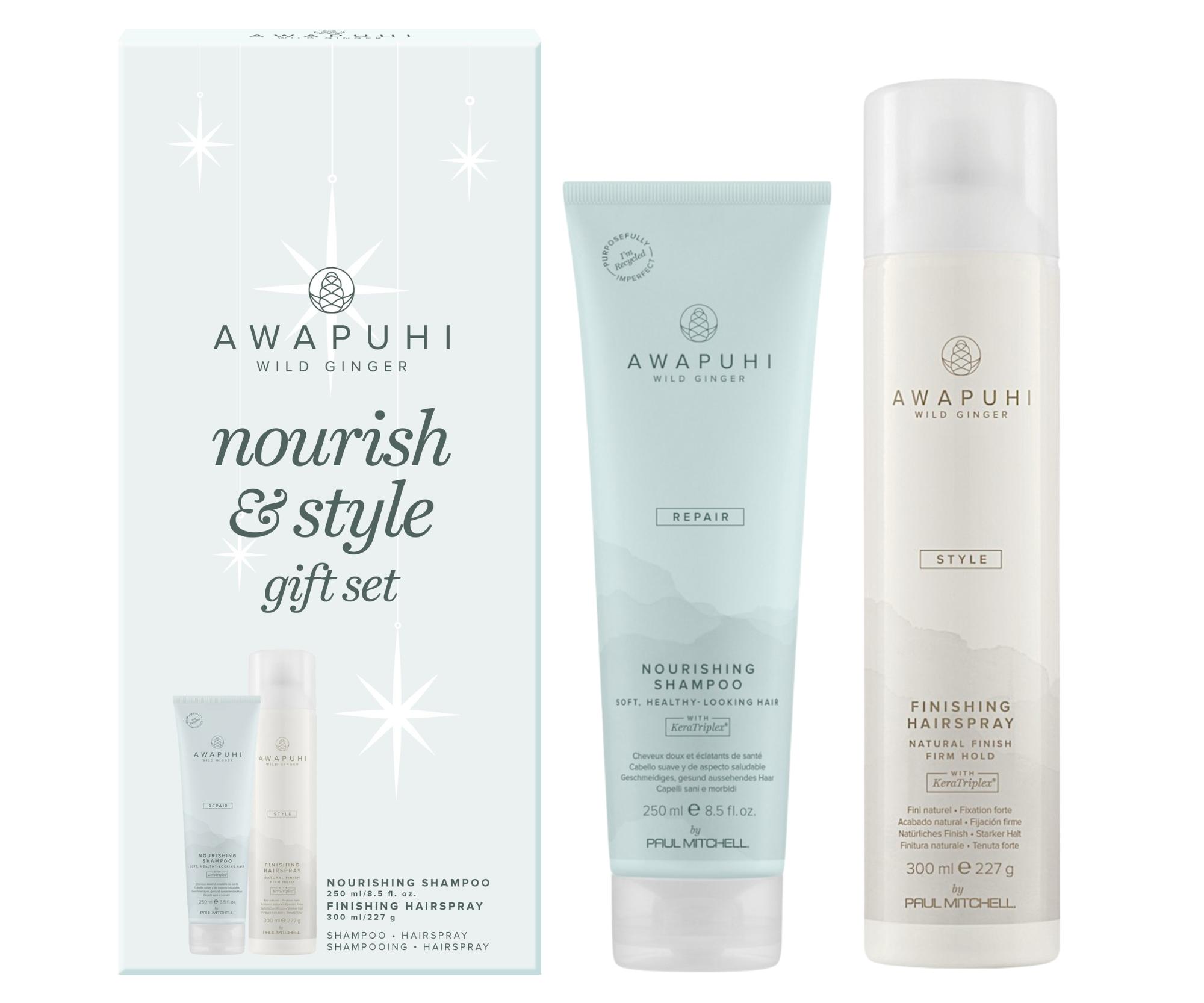 Dárková sada pro regeneraci a fixaci vlasů Paul Mitchell Awapuhi Wild Ginger Nourish a Style Gift Set + dárek zdarma