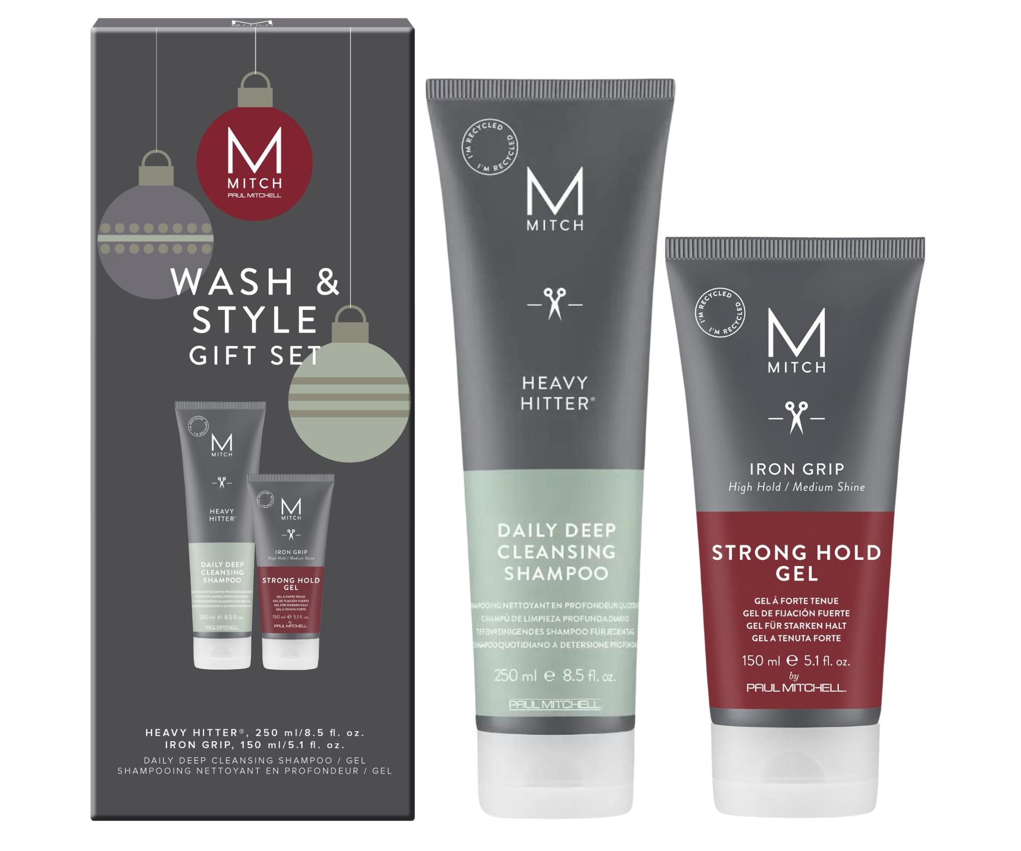 Pánská dárková sada pro péči a styling vlasů Paul Mitchell Mitch Wash  a  Style Gift Set + dárek zdarma