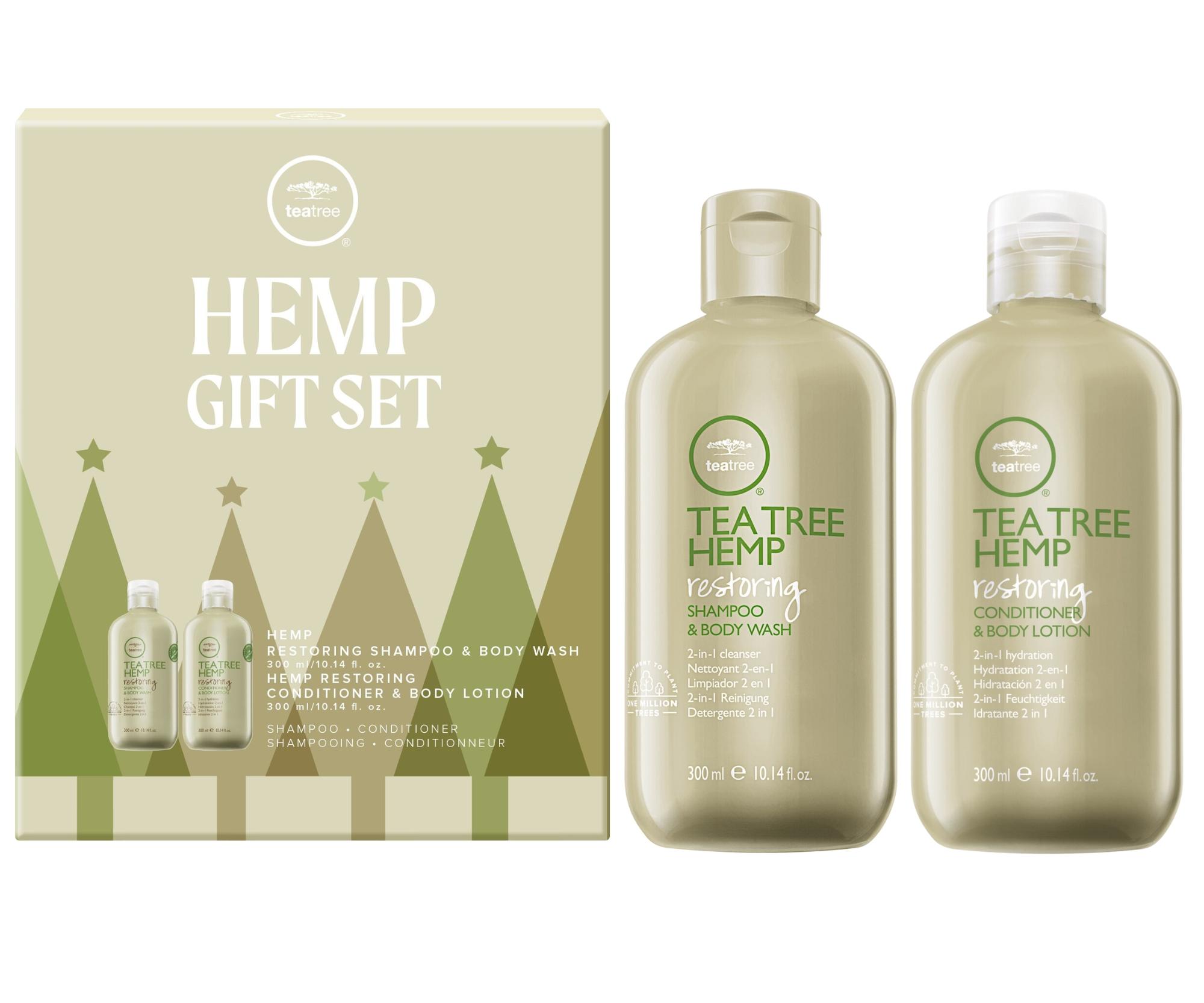 Dárková sada pro regeneraci vlasů s konopným olejem Paul Mitchell Tea Tree Hemp Gift Set + dárek zdarma