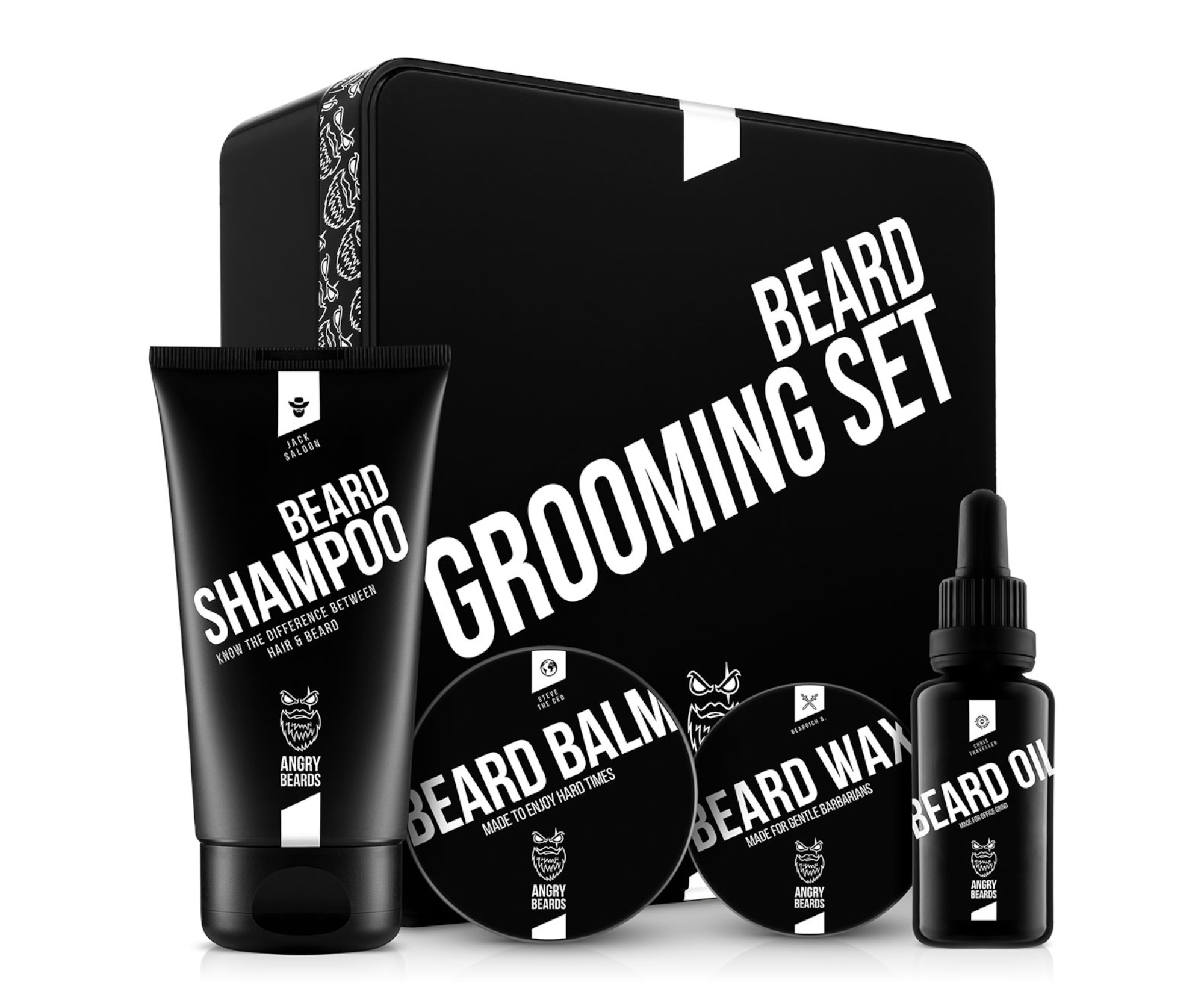 Pánská dárková sada pro péči o vousy Angry Beards Beard Grooming Set + dárek zdarma