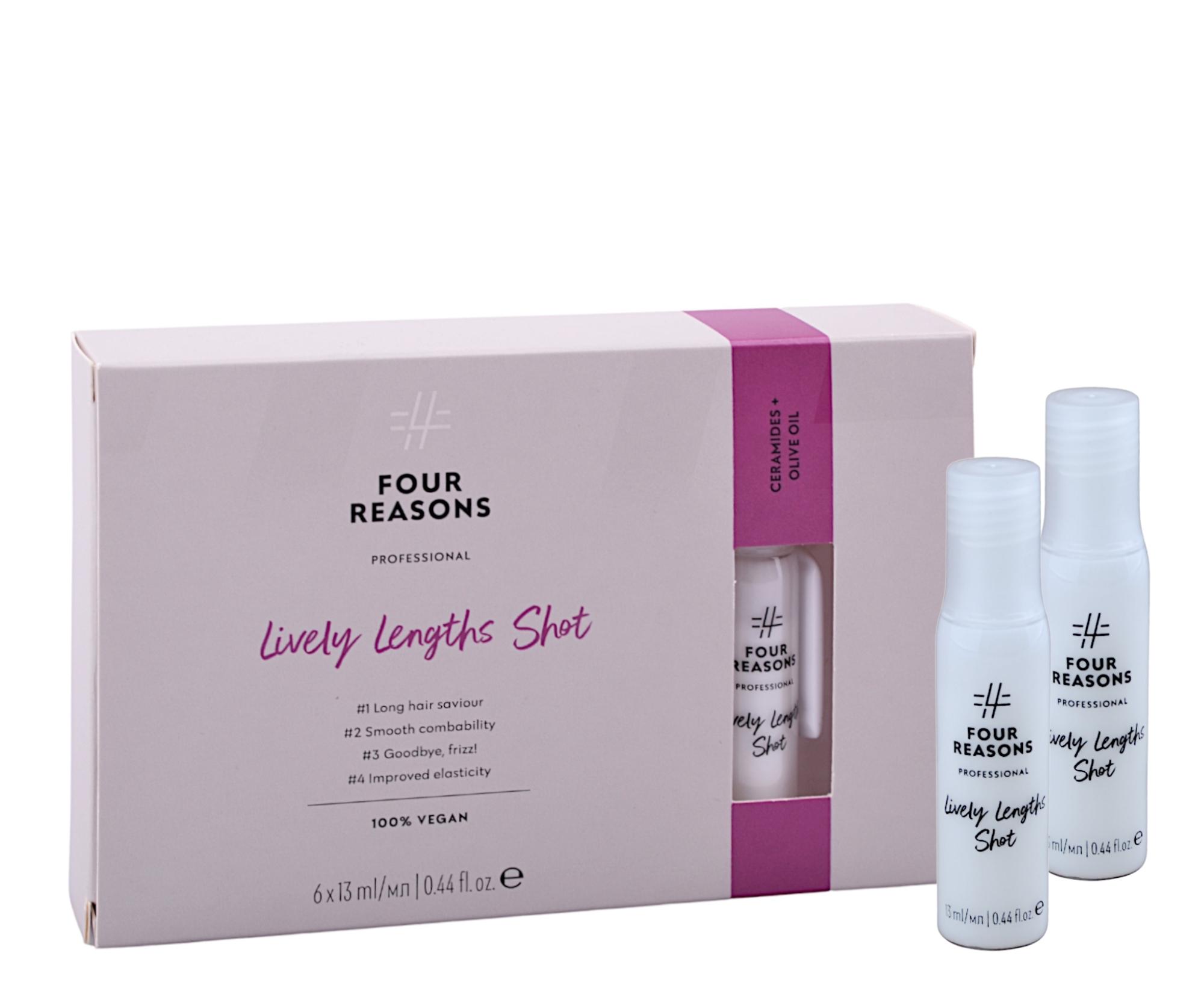 Ampulky pro dlouhé, chemicky ošetřené a lámavé vlasy Four Reasons Professional Lively Lengths Shot - 6 x 13 ml + dárek zdarma