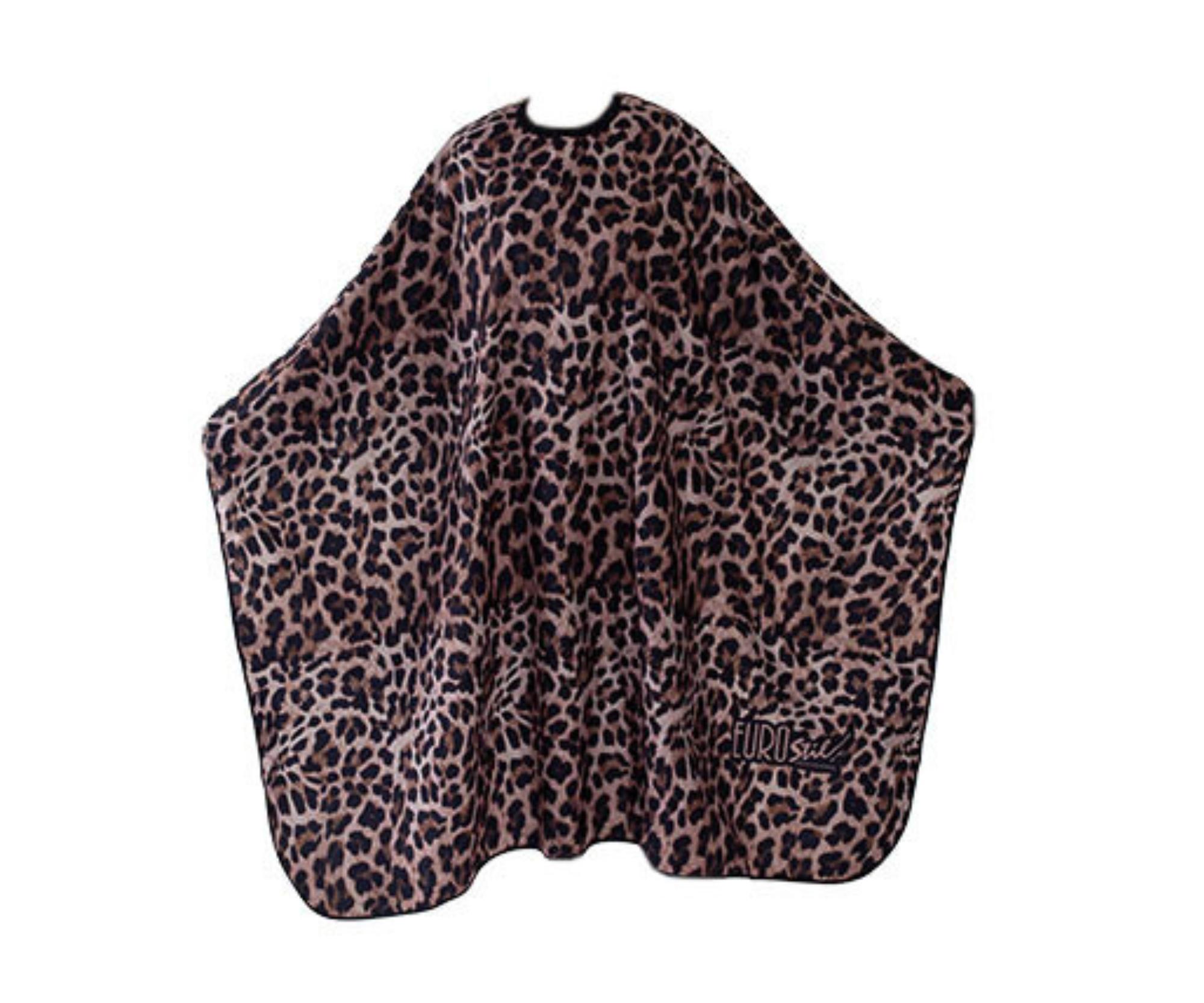 Kadeřnická pláštěnka na stříhání Eurostil Profesional - leopard - kovový háček (07746) + dárek zdarma
