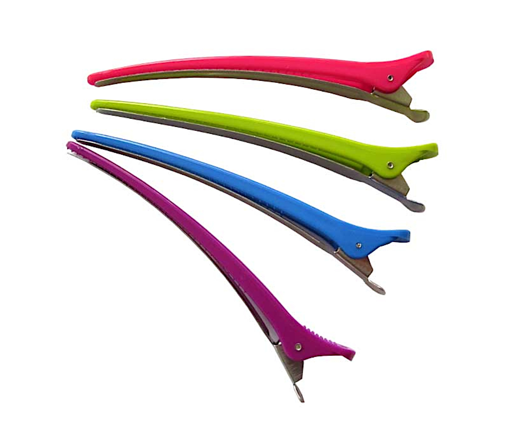 Klipsy do vlasů Duko 2439 - 13,8 cm, nerez/plast, 4 ks