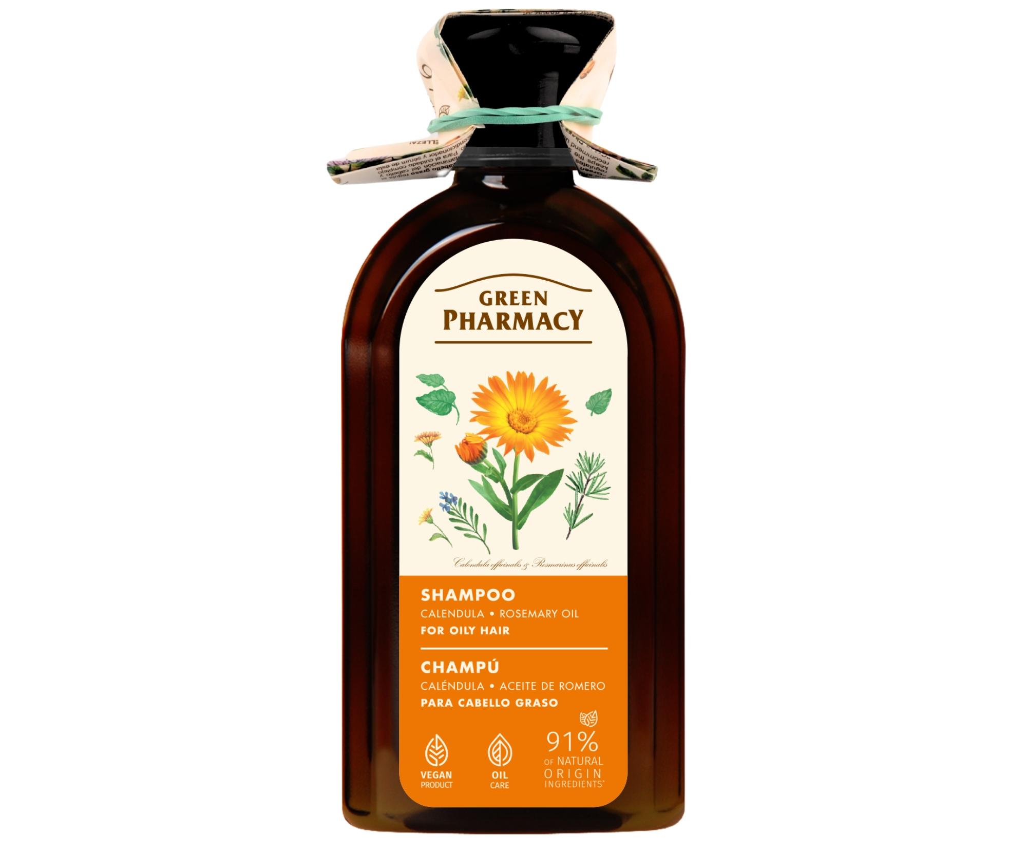 Šampon pro mastné vlasy s měsíčkem a rozmarýnovým olejem Green Pharmacy - 350 ml