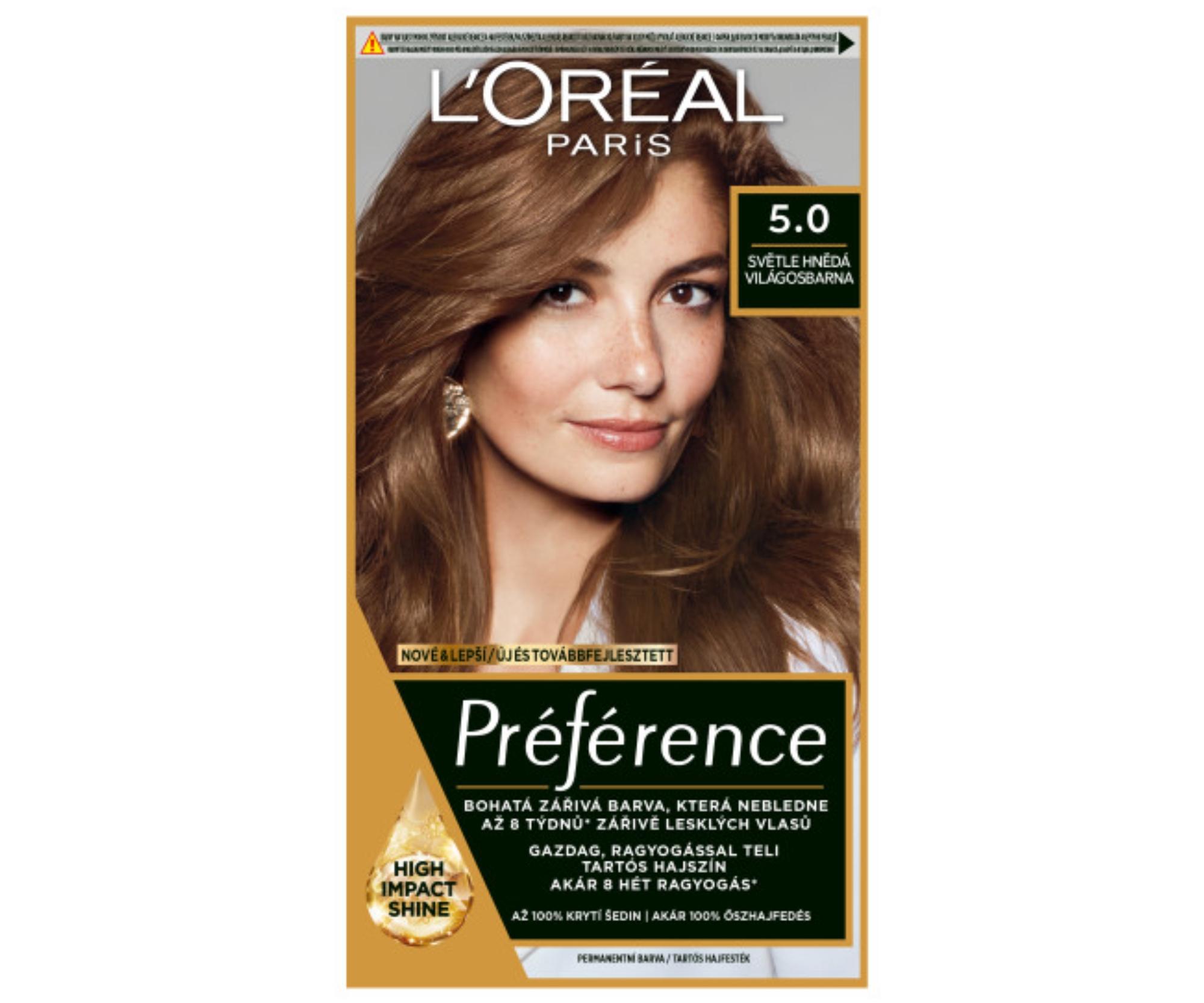 Permanentní barva Loréal Préférence 5.0 světle hnědá - L’Oréal Paris + dárek zdarma