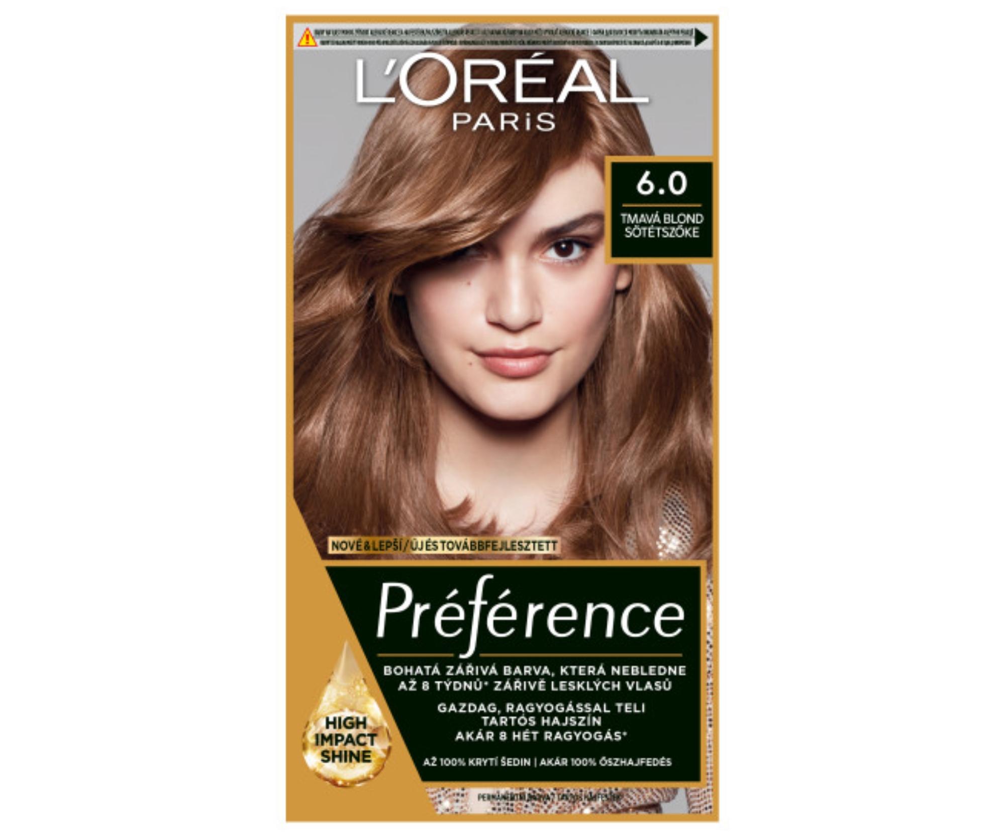 Permanentní barva Loréal Préférence 6.0 tmavá blond - L’Oréal Paris + dárek zdarma