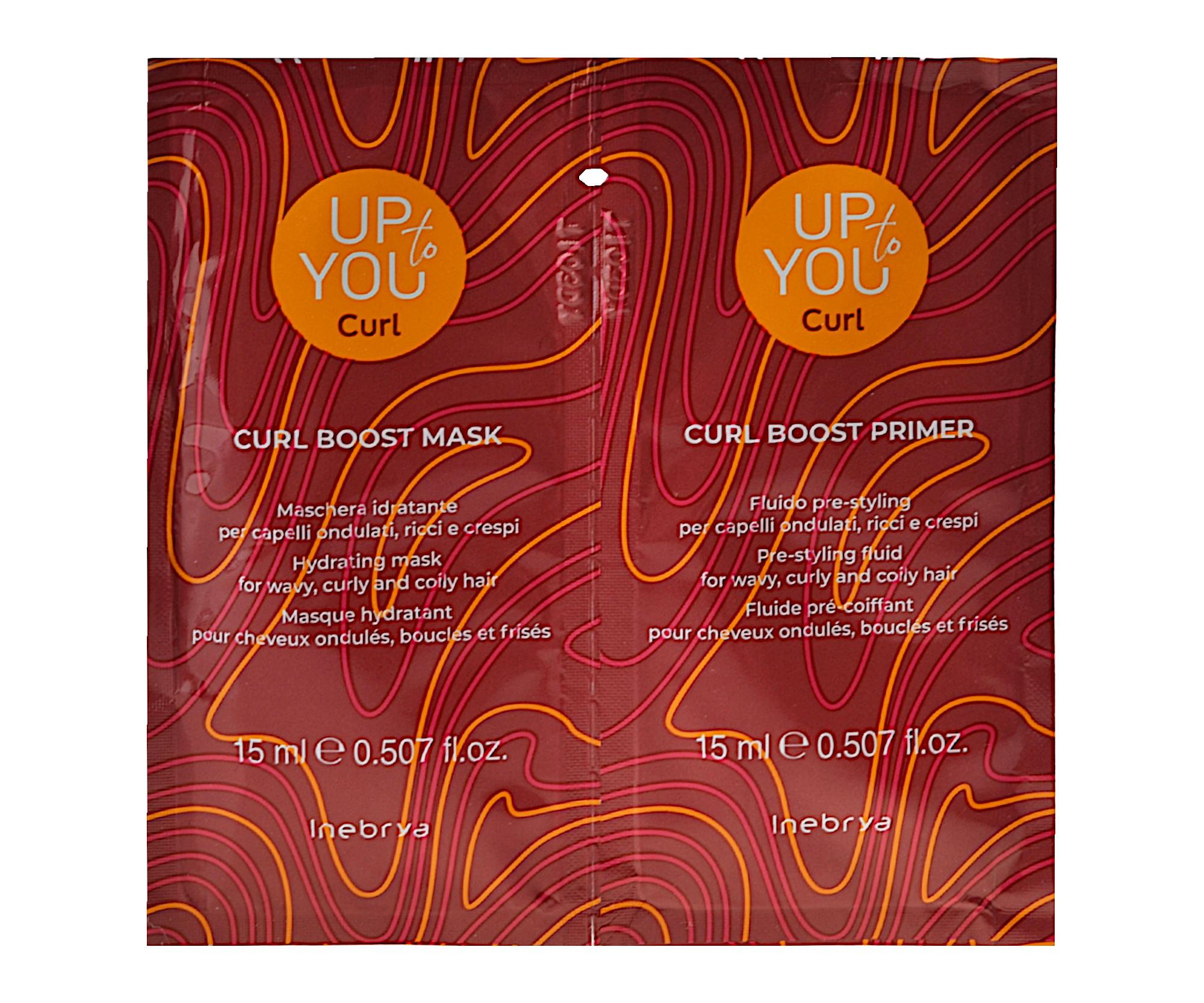 Hydratační maska a stylingový krém pro vlnité a kudrnaté vlasy Inebrya Up To You Curl - 2x15 ml