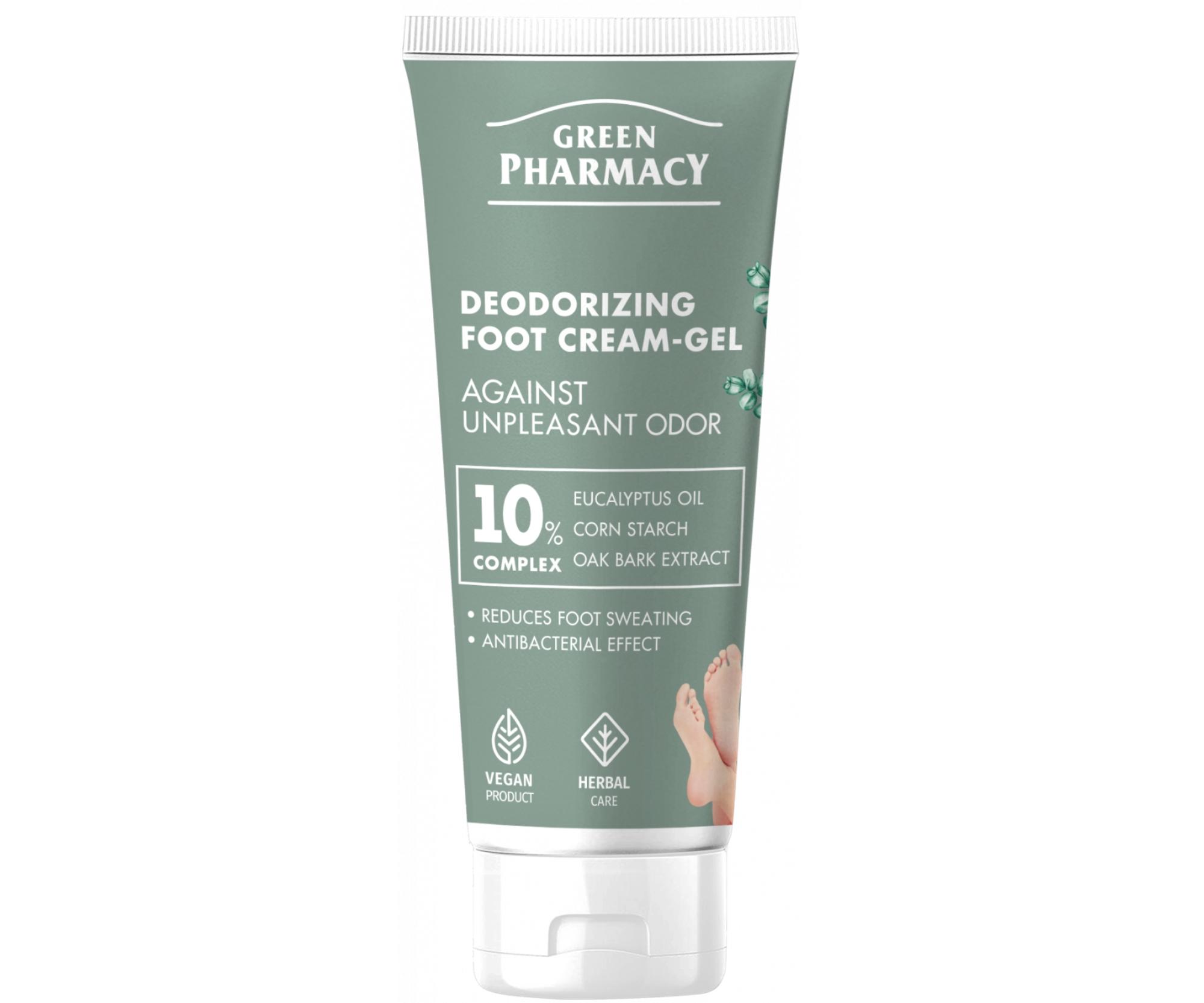 Deodorační krém-gel na chodidla proti pocení Green Pharmacy Deodorizing Foot Cream-Gel - 75 ml