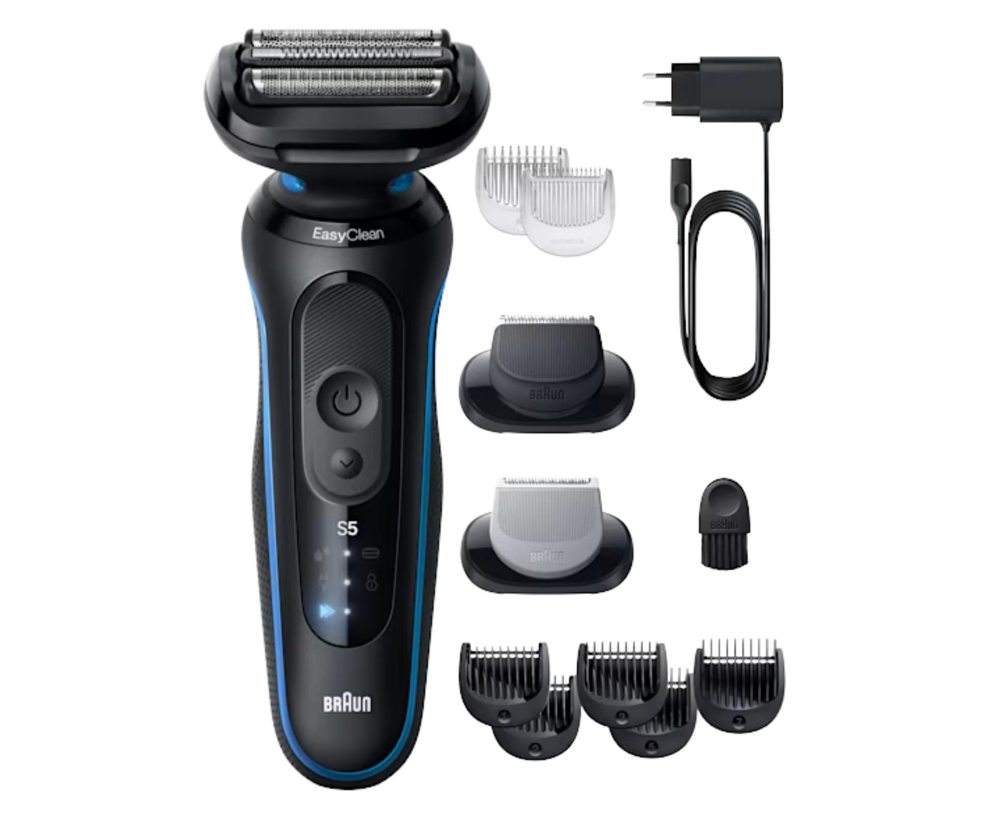 Planžetový holicí strojek Braun Series 5 52-B1650s - černo-modrý + dárek zdarma