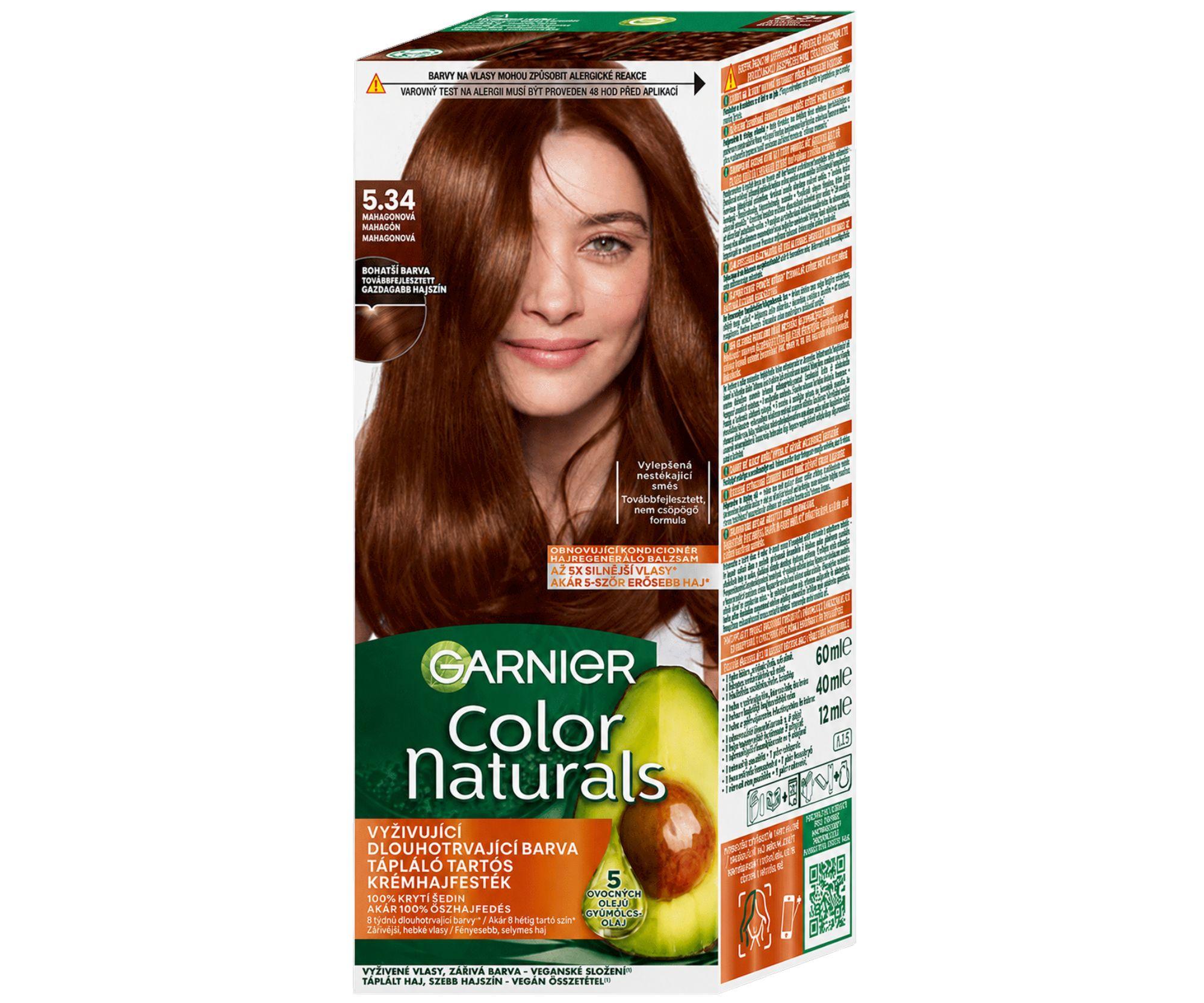 Permanentní barva Garnier Color Naturals 5.34 mahagonová + dárek zdarma