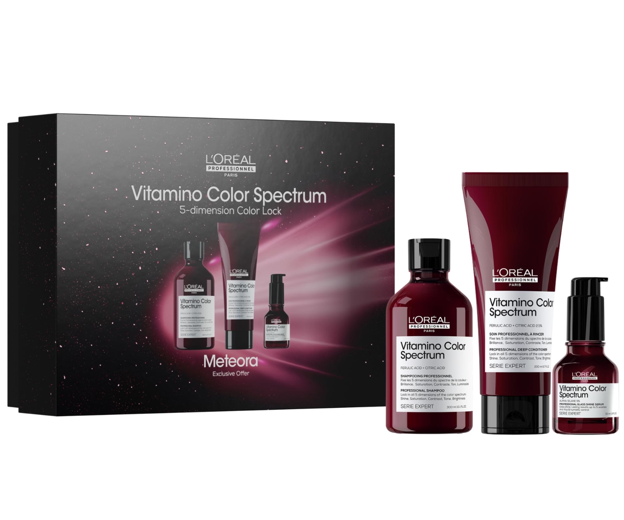 Dárková sada pro ultra péči o barvené vlasy Loréal Professionnel Serie Expert Vitamino Color Spectrum Trio Meteora - L’Oréal Professionnel + dárek zda