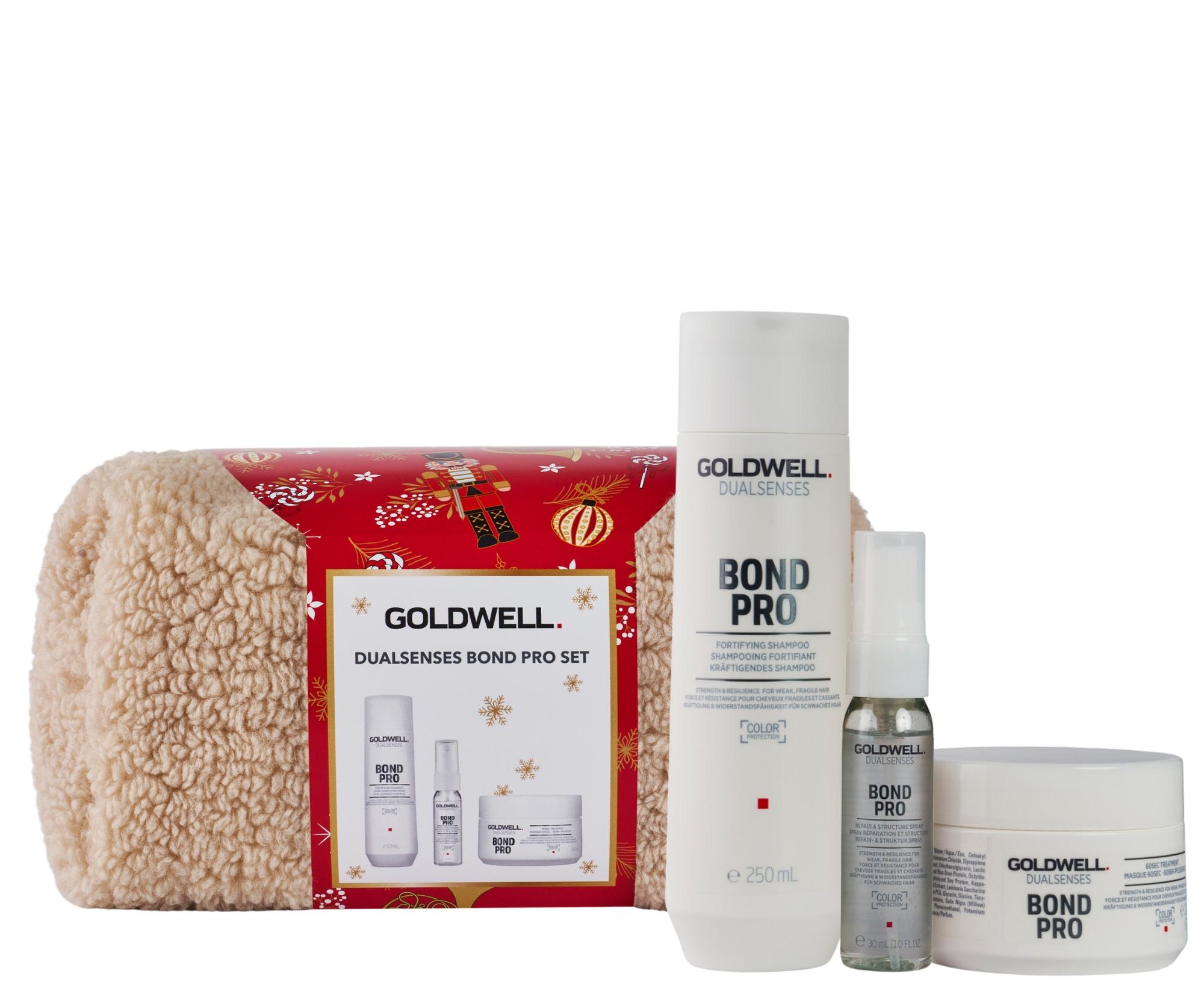Dárková sada pro posílení vlasů Goldwell Dualsenses Bond Pro Set + kosmetická taštička zdarma + dárek zdarma
