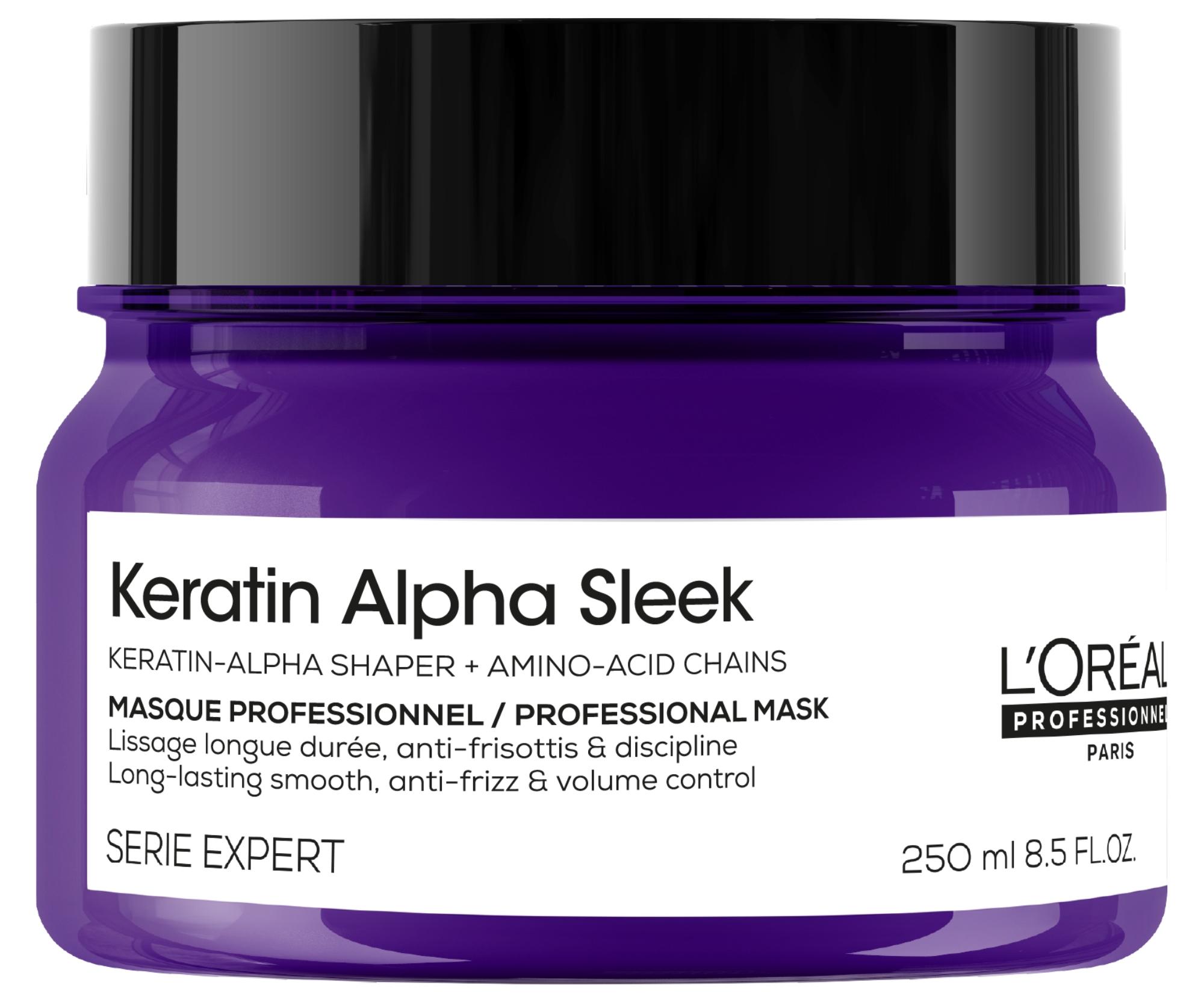 Maska pro uhlazení krepatých vlasů Loréal Professionnel Serie Expert Keratin Alpha Sleek - 250 ml - L’Oréal Professionnel + dárek zdarma