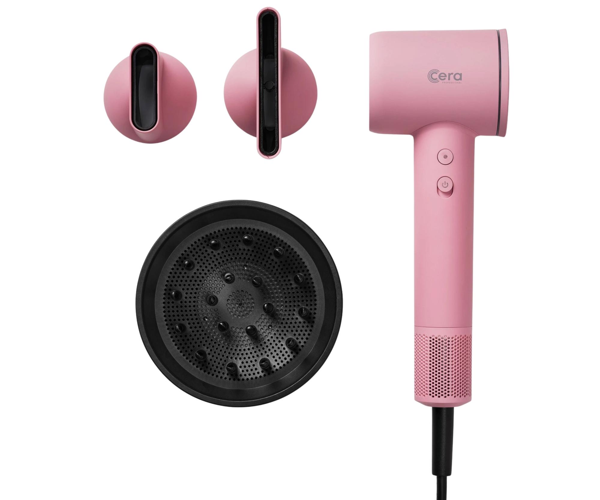 Profesionální fén na vlasy Cera Pro BLDC Dryer - 1600 W, matný růžový (42654) + dárek zdarma