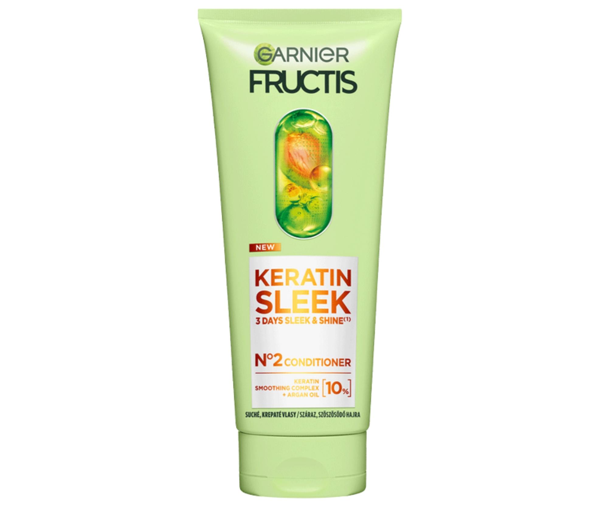 Uhlazující kondicionér pro suché a krepaté vlasy Garnier Fructis Keratin Sleek Conditioner - 200 ml + dárek zdarma