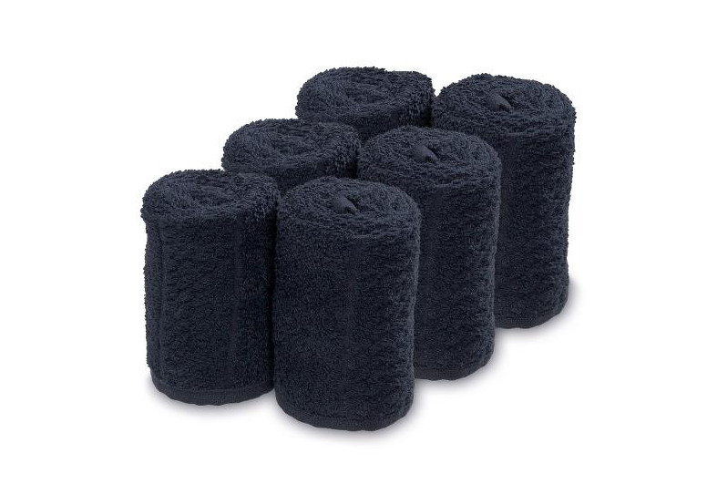 Bavlněný ručník 20 x 70 cm, Barburys 6 ks - černý (3500262) - Sibel + dárek zdarma