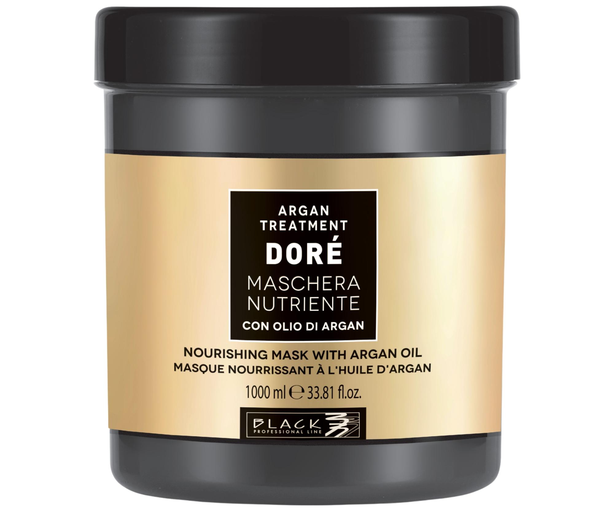 Vyživující maska pro suché a lámavé vlasy Black Professional Doré Argan Treatment Mask - 1000 ml (102030) + dárek zdarma
