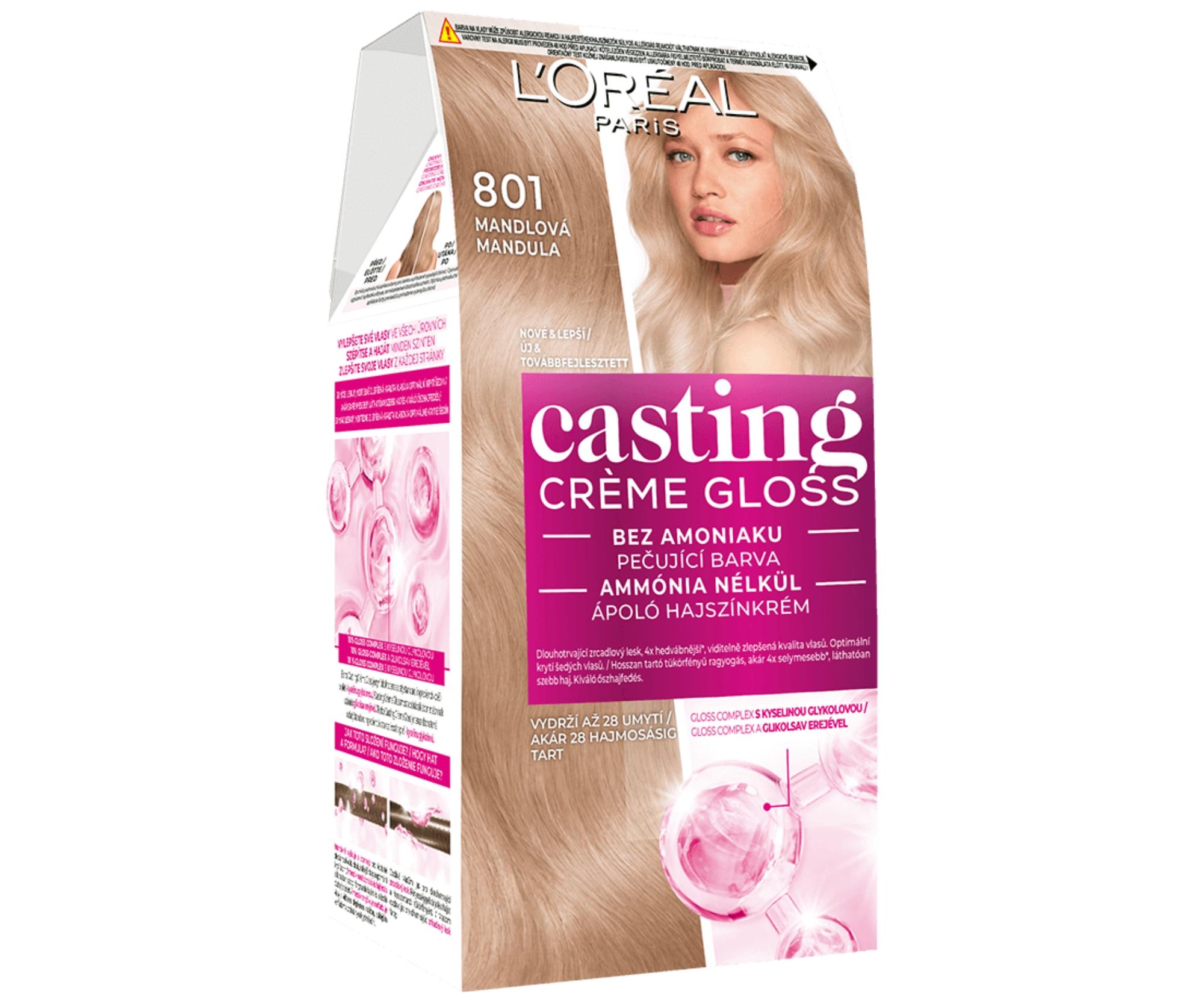 Přeliv bez amoniaku Loréal Casting Créme Gloss - 801 mandlová - L’Oréal Paris + dárek zdarma