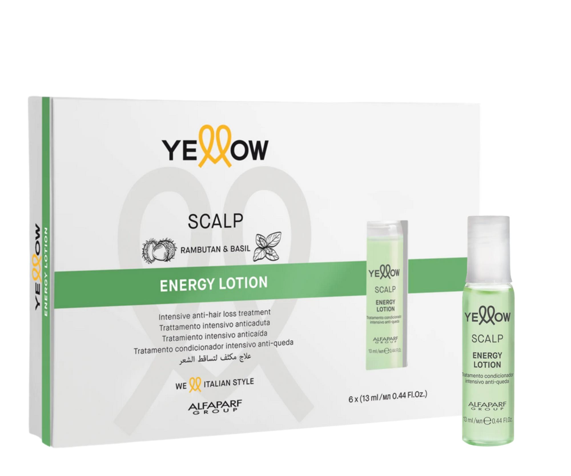 Intenzívní kúra proti padání vlasů Yellow Professional Scalp Energy Lotion - 6 x 13 ml + dárek zdarma