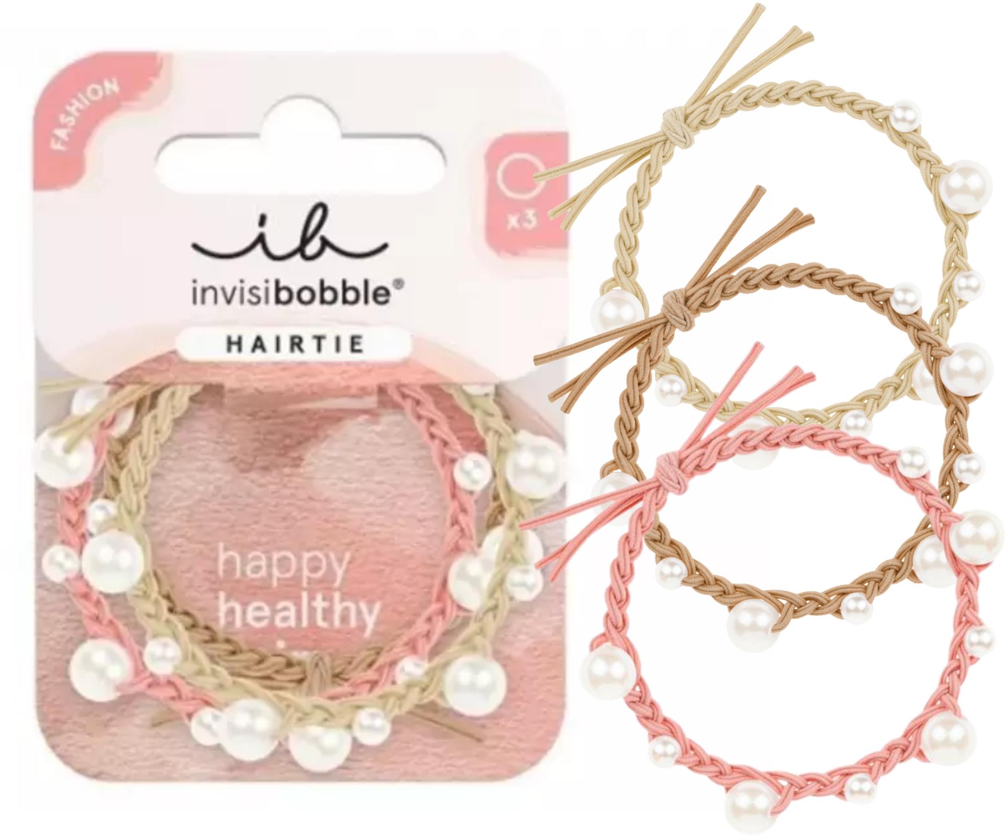 Sada ozdobných gumiček do vlasů Invisibobble Hairtie Princess Pearl - 3 ks + dárek zdarma