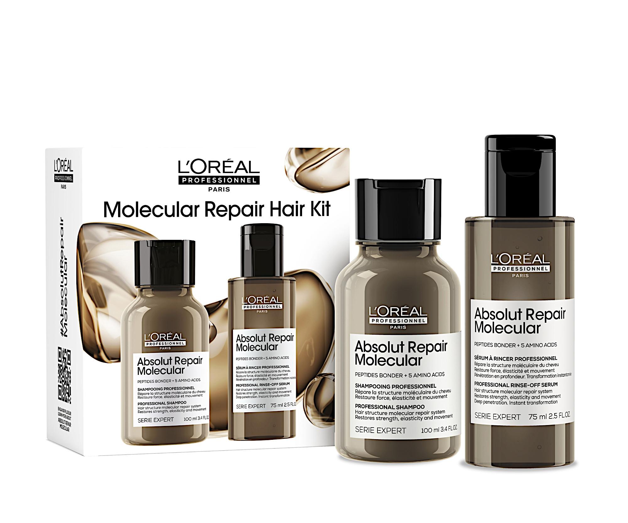 Cestovní sada pro poškozené vlasy Loréal Professionnel Serie Expert Absolut Repair Molecular Mini Duo Kit - L’Oréal Professionnel + dárek zdarma