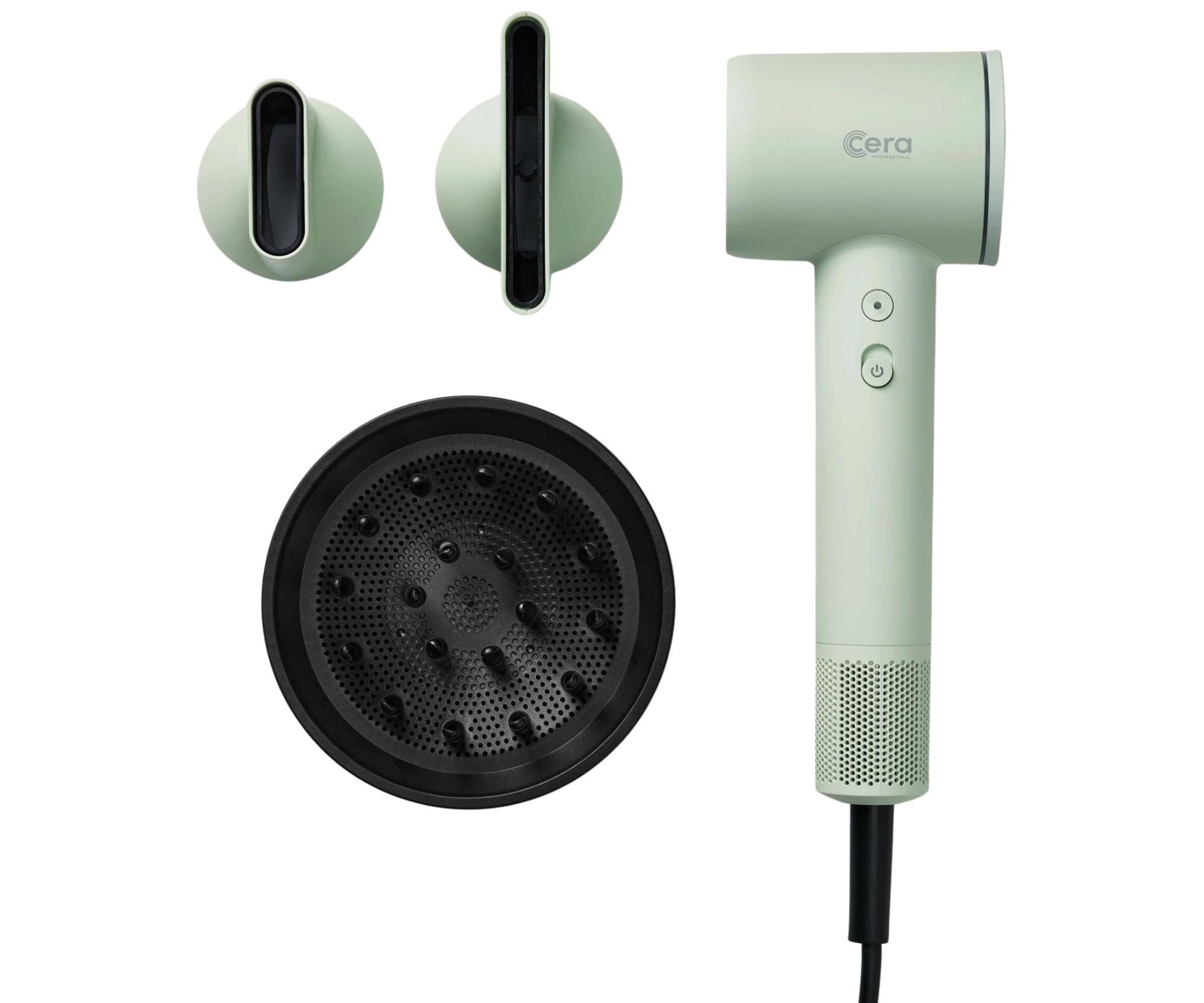 Profesionální fén na vlasy Cera Pro BLDC Dryer - 1600 W, matný světle zelený (42754) + dárek zdarma