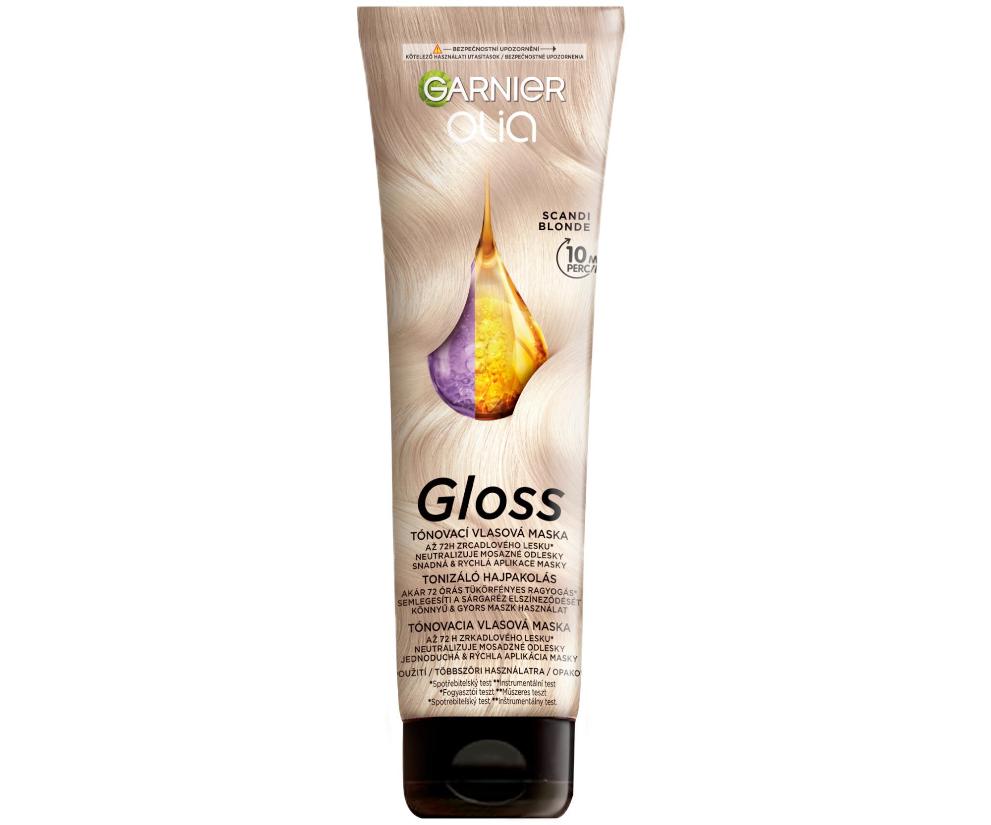 Tónovací maska na vlasy Garnier Olia Gloss Scandi Blonde - 150 ml, studená skandinávská blond + dárek zdarma