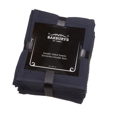 Oboustranné bavlněné ručníky Barburys 50 x 80 cm, černé - 6 ks (3513200) - Sibel + DÁREK ZDARMA