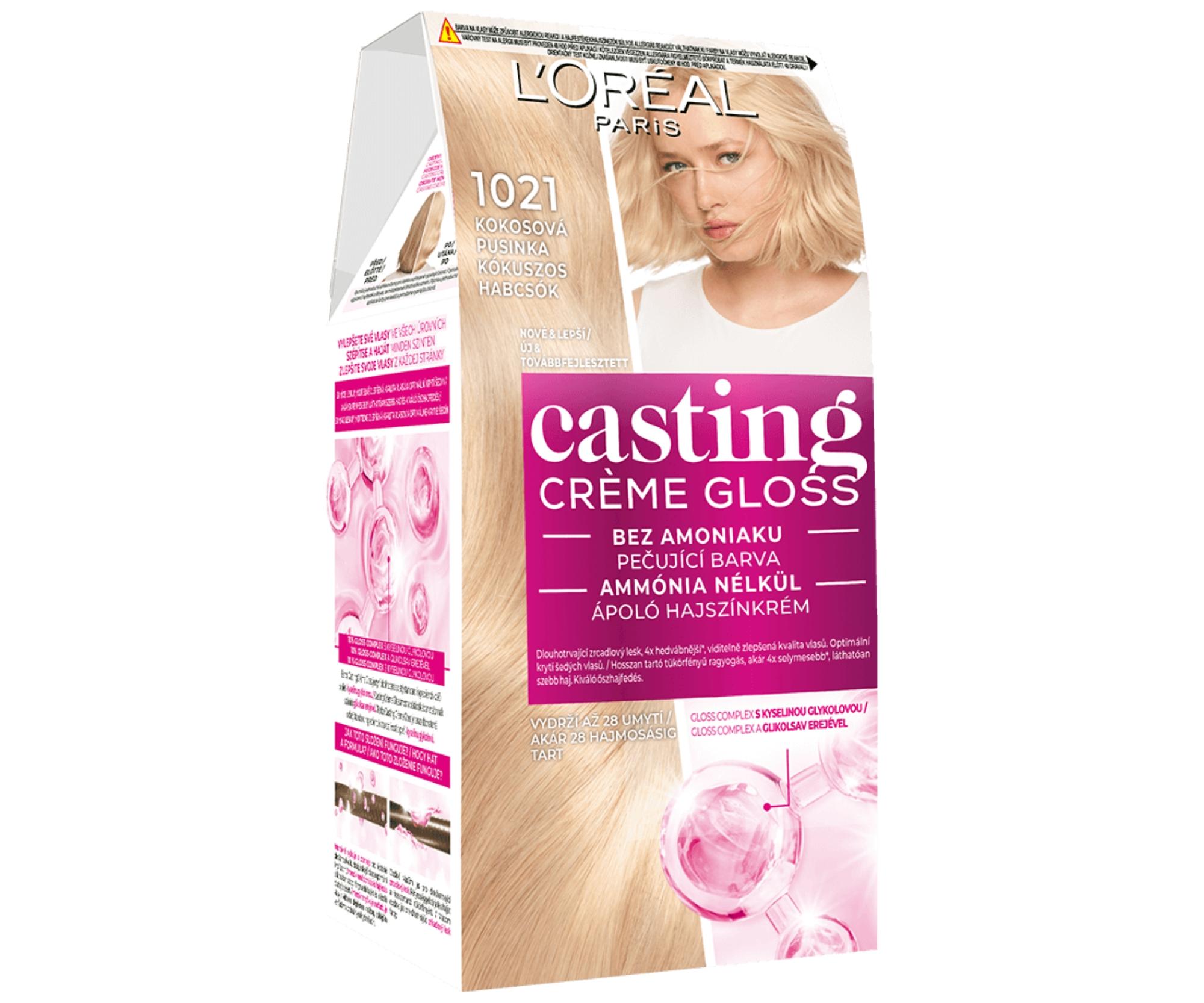 Přeliv bez amoniaku Loréal Casting Créme Gloss - 1021 kokosová pusinka - L’Oréal Paris + dárek zdarma