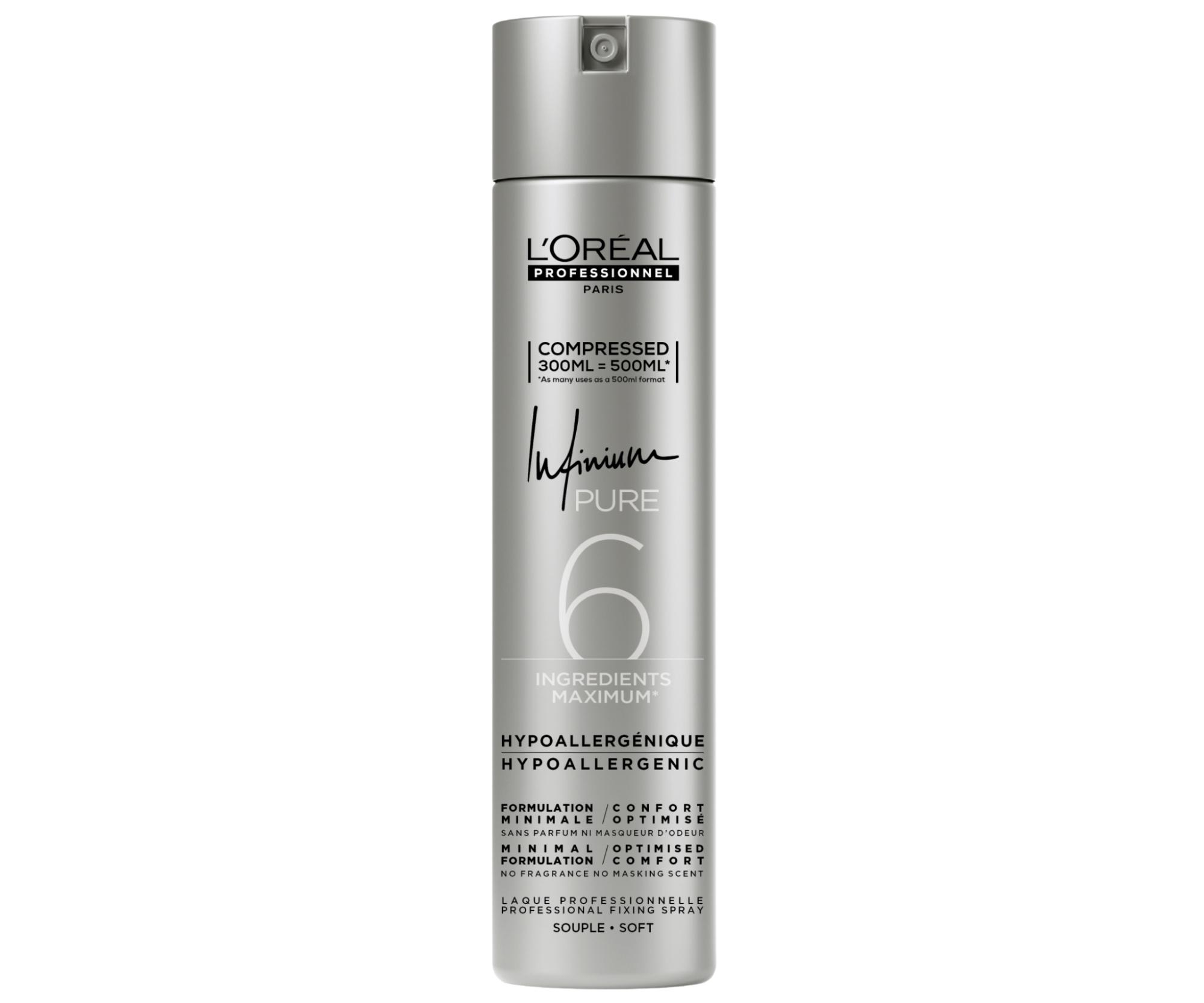 Hypoalergenní lak na vlasy s lehkou fixací Loréal Professionnel Infinium Pure Soft - 300 ml - L’Oréal Professionnel + dárek zdarma