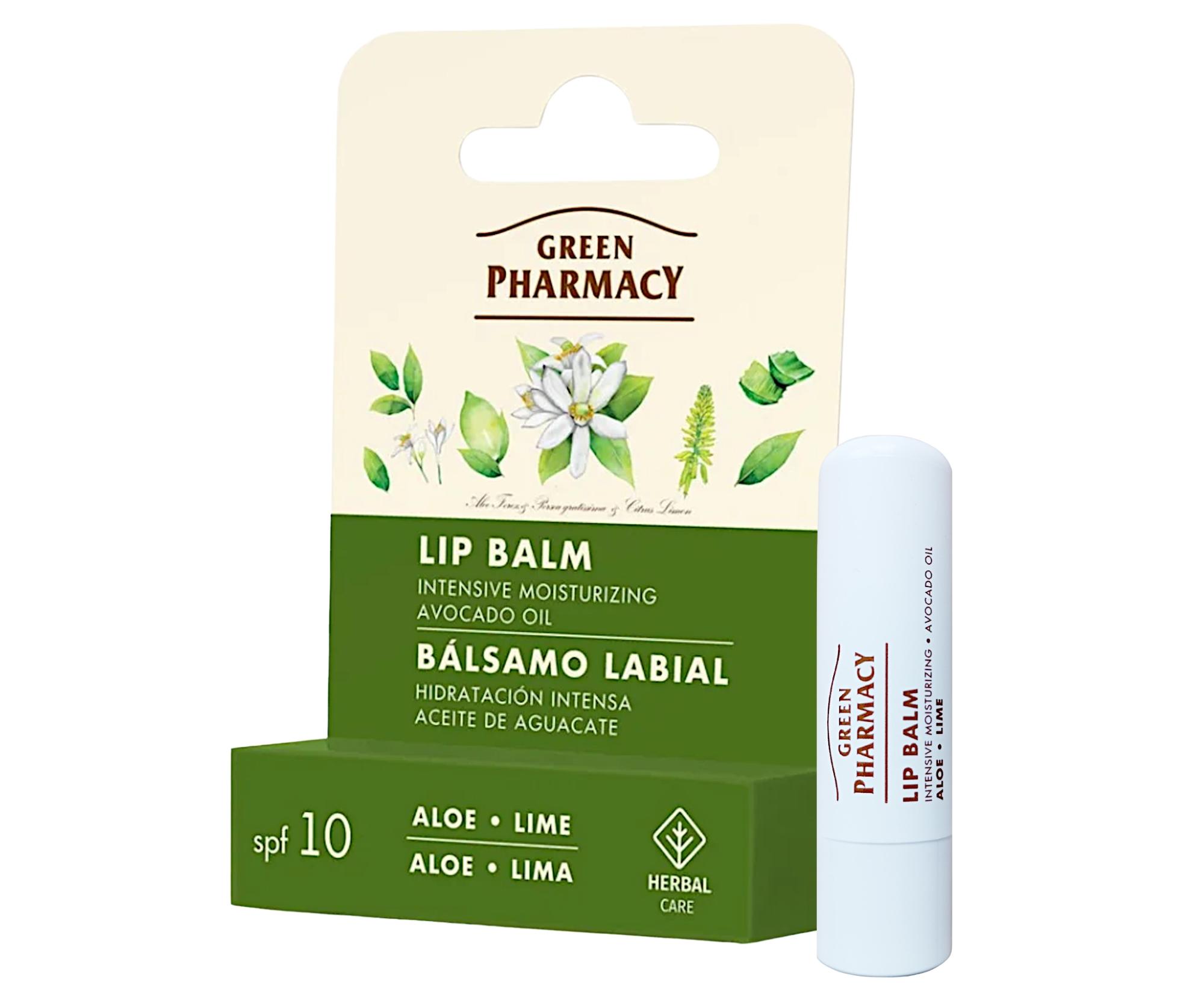 Hydratační balzám na rty s aloe a limetkou Green Pharmacy Lip Balm - 3,6 g