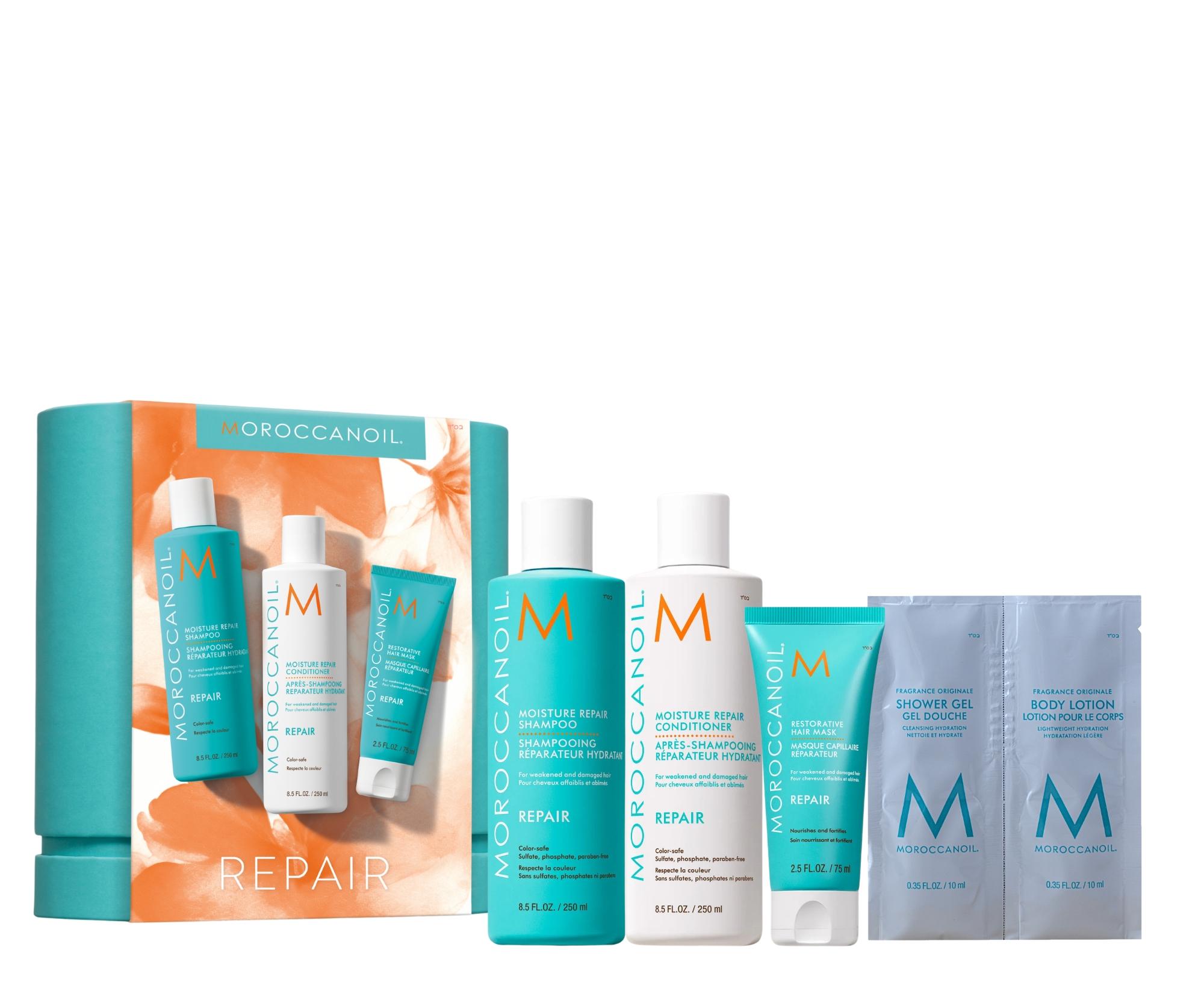 Dárková sada pro regeneraci vlasů Moroccanoil Repair Spring Box + dárek zdarma