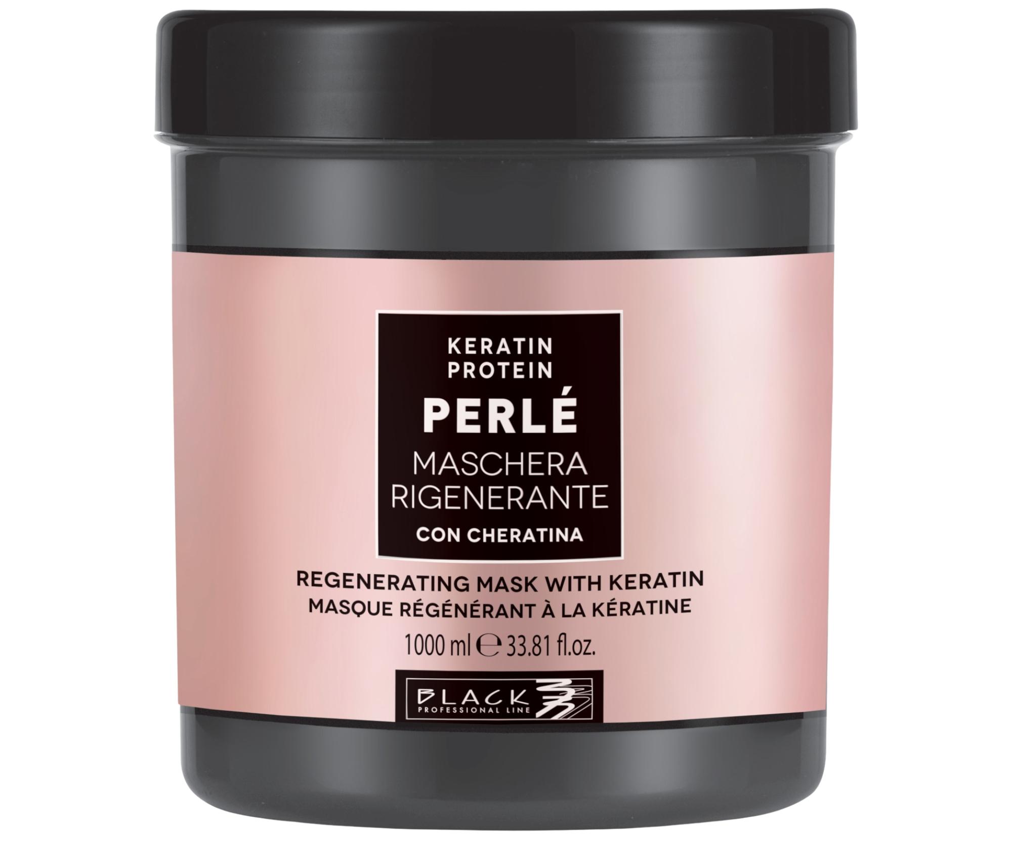 Regenerační maska pro posílení poškozených vlasů Black Professional Perlé Keratin Protein Mask - 1000 ml (102029) + dárek zdarma