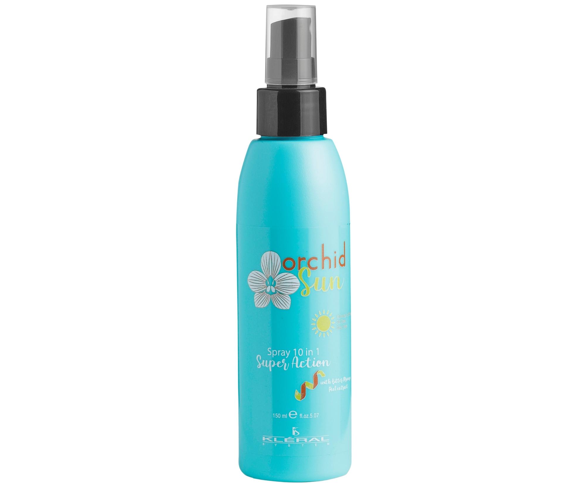 Bezoplachový sprej pro poškozené, suché a sluncem namáhané vlasy Kléral Orchid Sun Spray 10in1 Super Action - 150 ml + dárek zdarma
