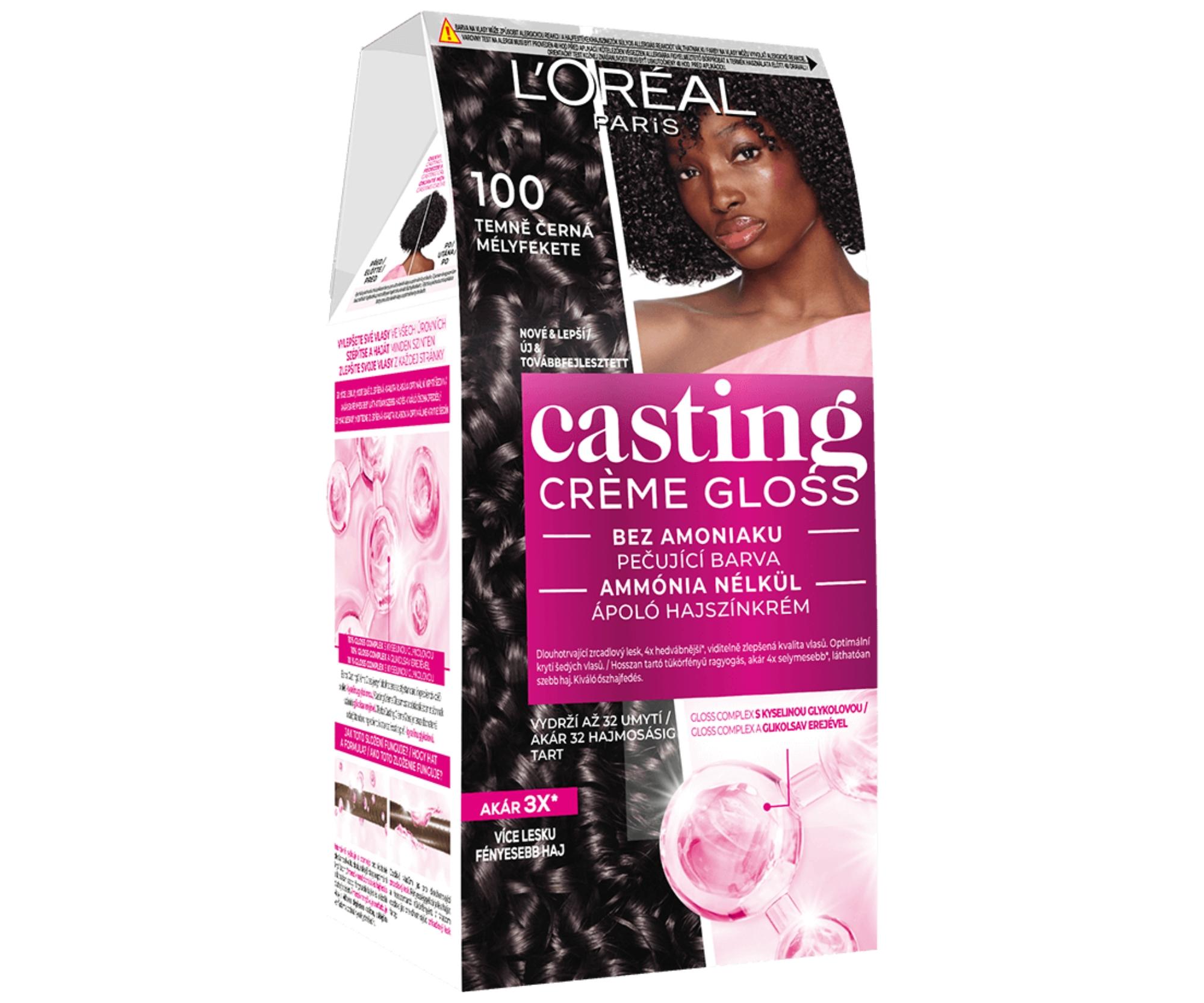 Přeliv bez amoniaku Loréal Casting Créme Gloss - 100 temně černá - L’Oréal Paris + dárek zdarma