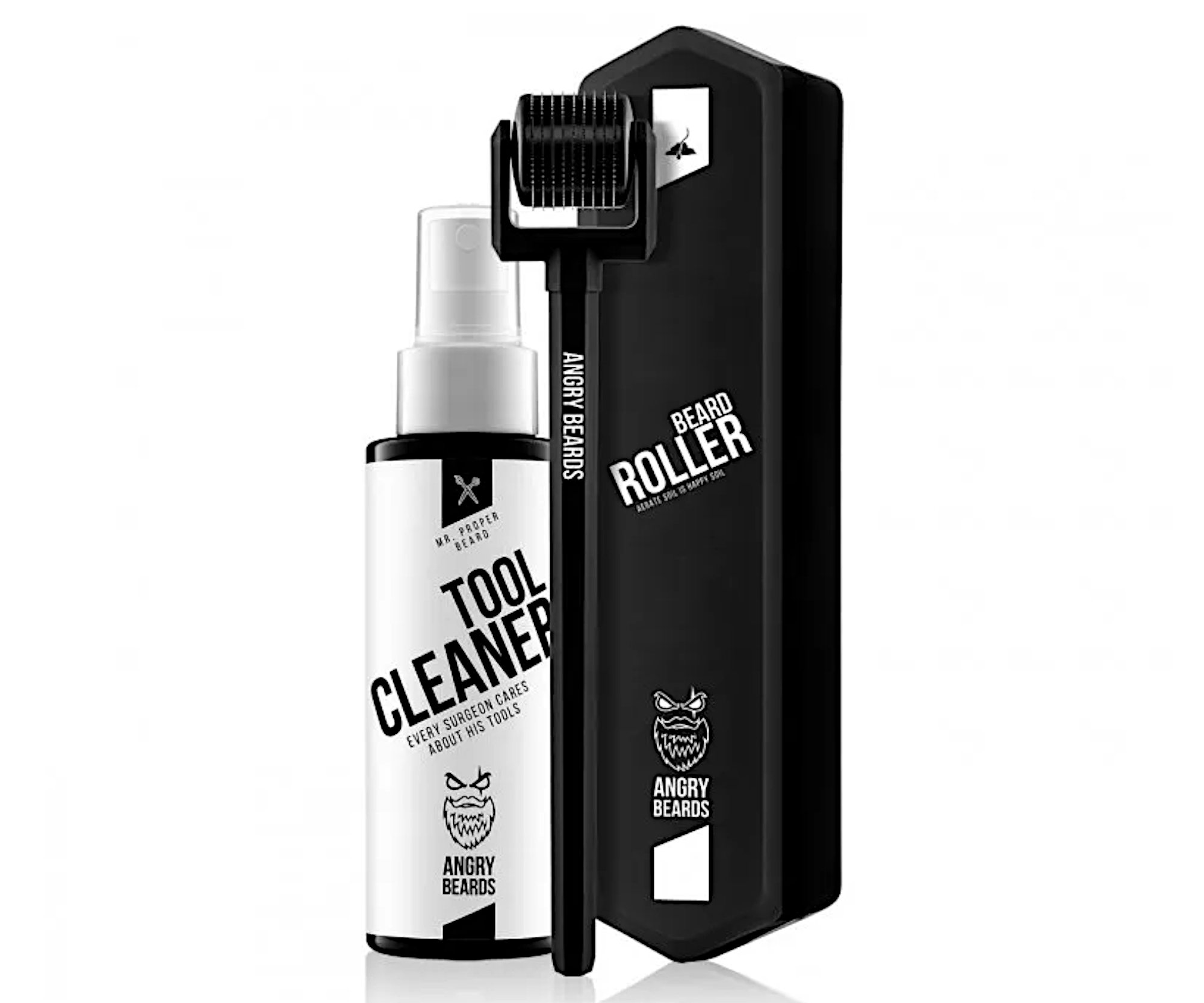 Masážní váleček pro podporu růstu vousů Angry Beard Beard Roller + čistící sprej Tool Cleaner 50 ml (GR-ROLL, GEAR-ROLLER) + dárek zdarma
