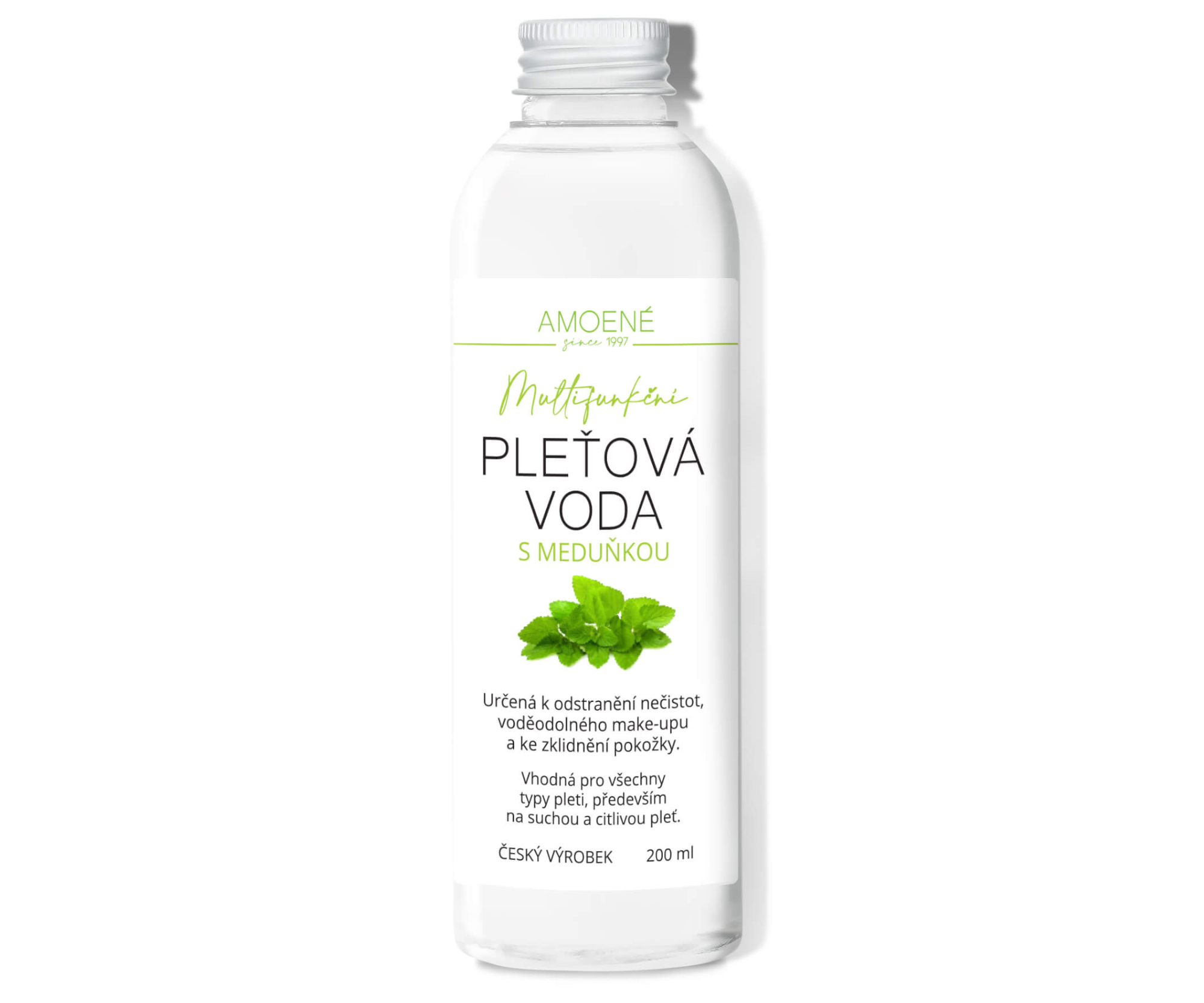 Multifunkční odličovací pleťová voda s meduňkou Amoené - 200 ml + dárek zdarma