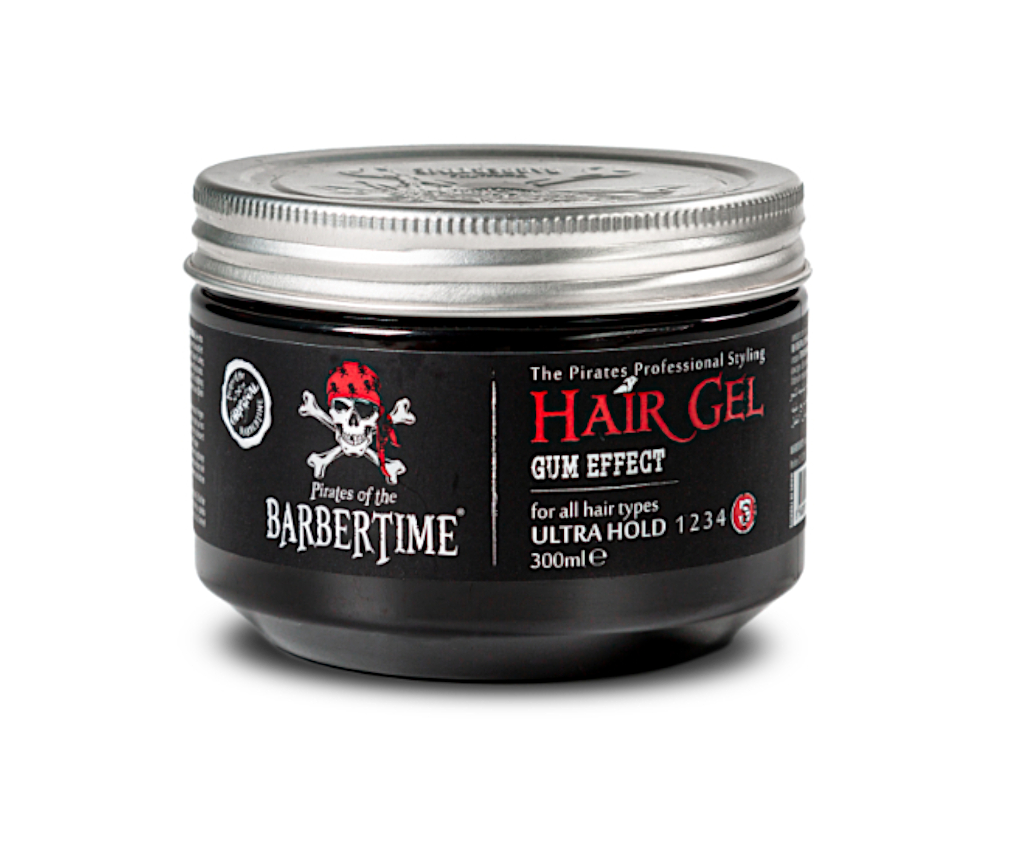 Gel na vlasy s gumovým efektem s maximální fixací Barbertime Hair Gel Gum Effect - 300 ml - Pirates of the Barbertime + dárek zdarma